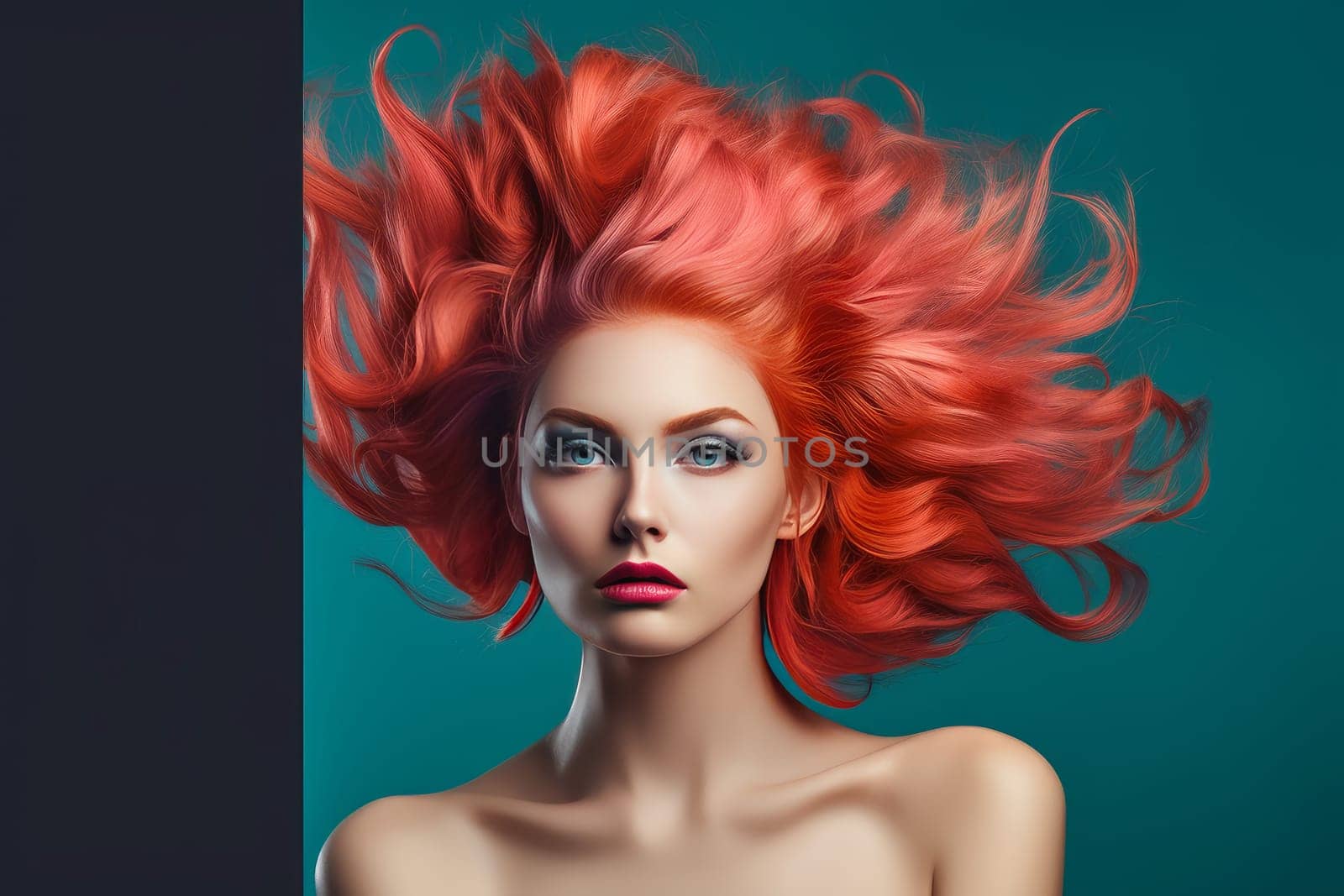 Striking Hair coloring colorful. Generate Ai by ylivdesign