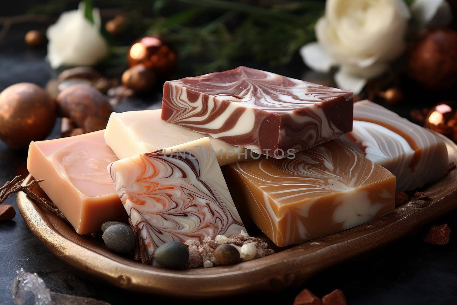 Luxurious Handmade soap. Spa aroma oil. Generate Ai