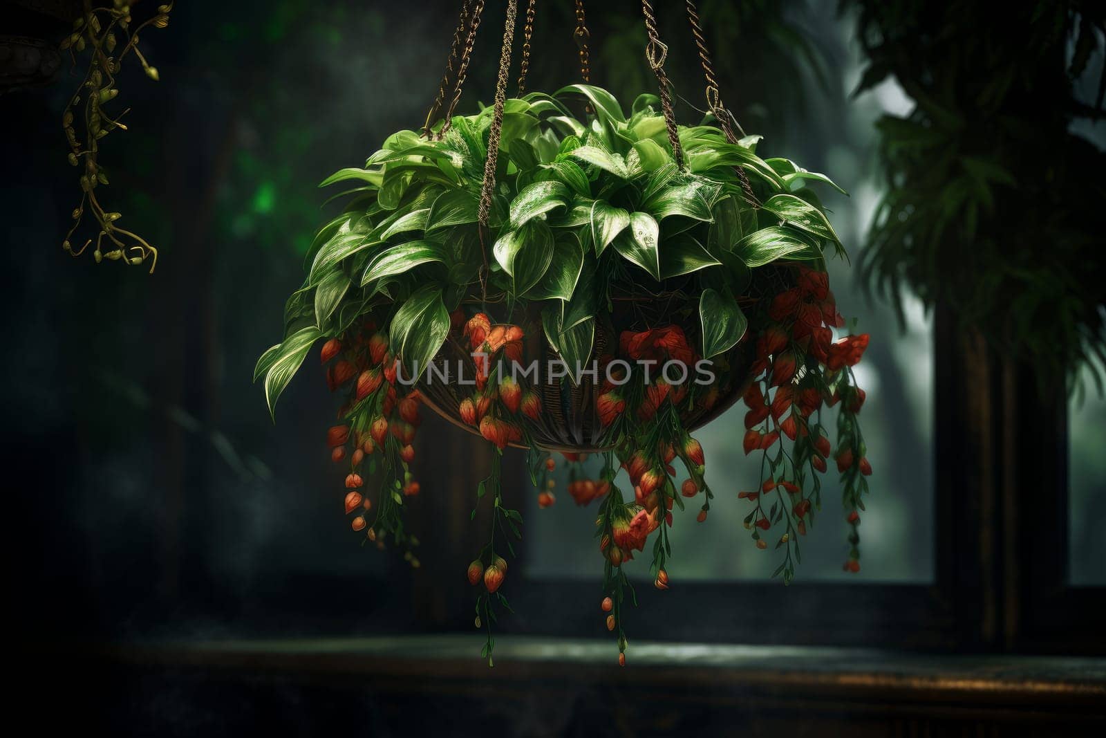 Hanging wall plant. Generate Ai by ylivdesign