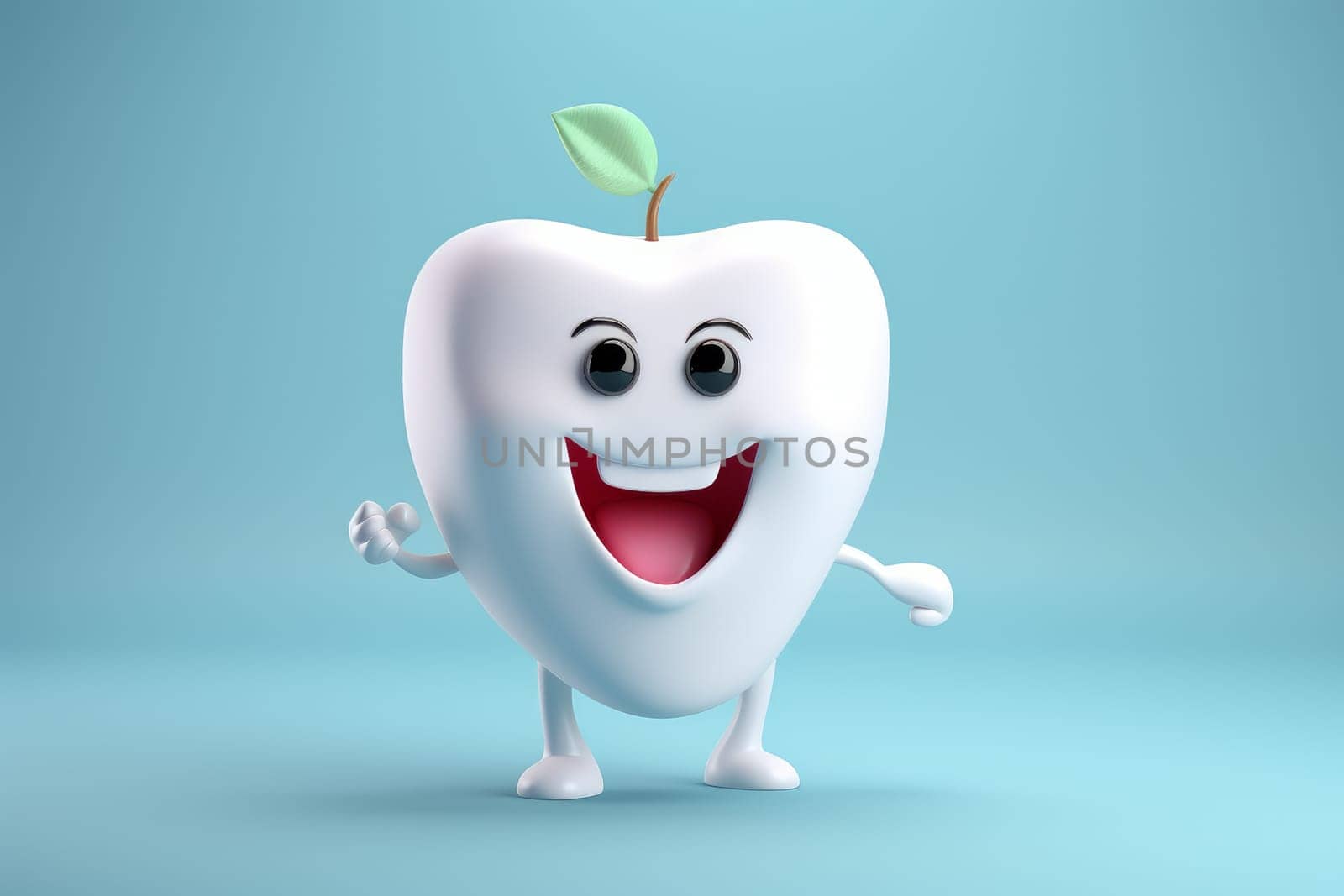 Dazzling Happy white tooth. Generate Ai by ylivdesign