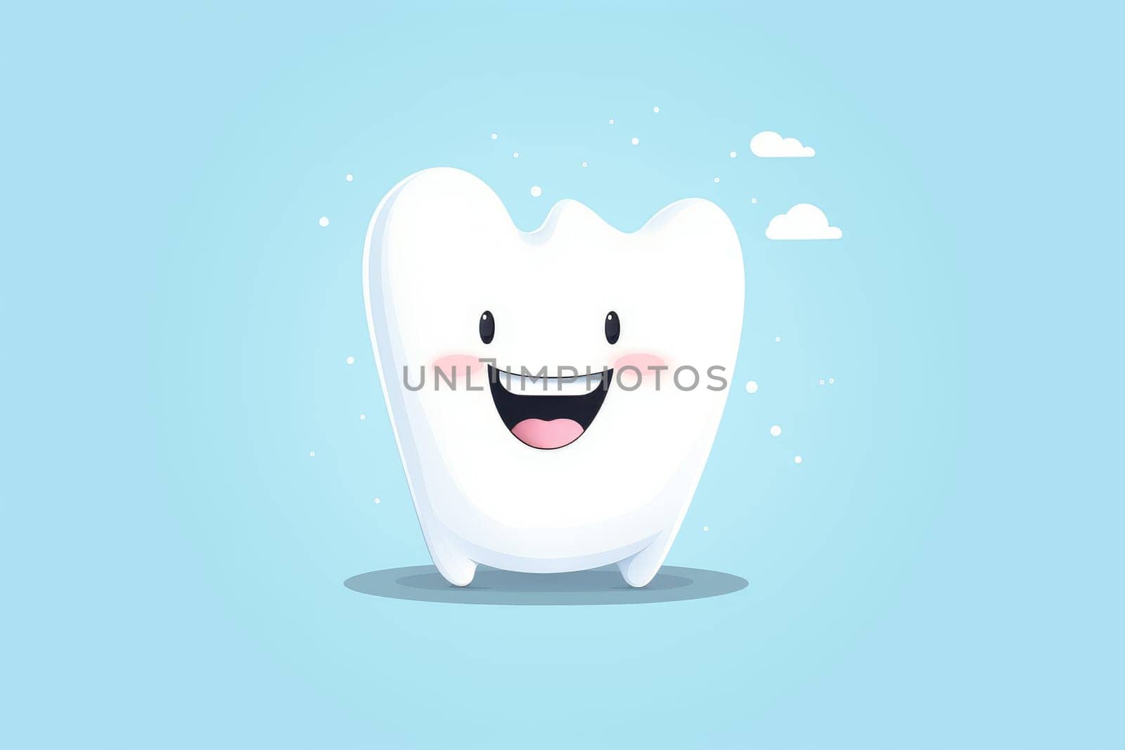 Happy white tooth. Generate Ai by ylivdesign