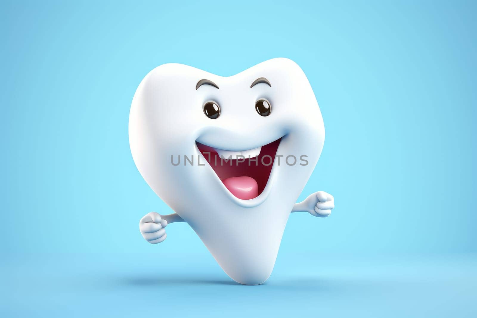 Sparkling Happy white tooth. Generate Ai by ylivdesign