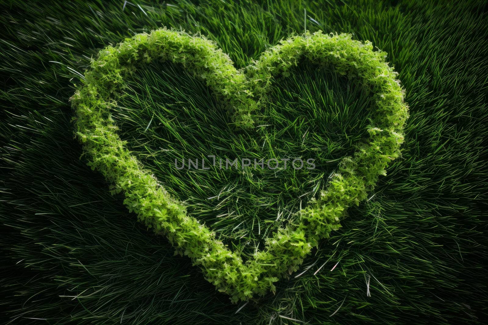 Decorative Heart grass. Shape nature leaf. Generate Ai