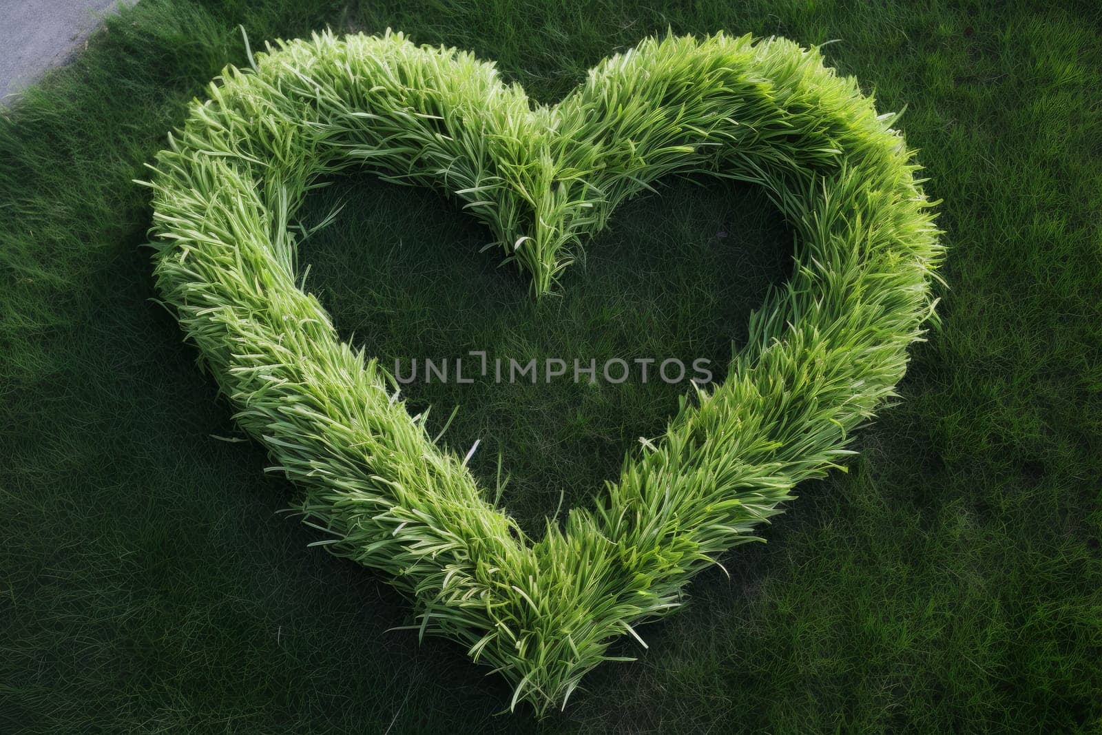 Feathery Heart grass. Shape nature leaf. Generate Ai
