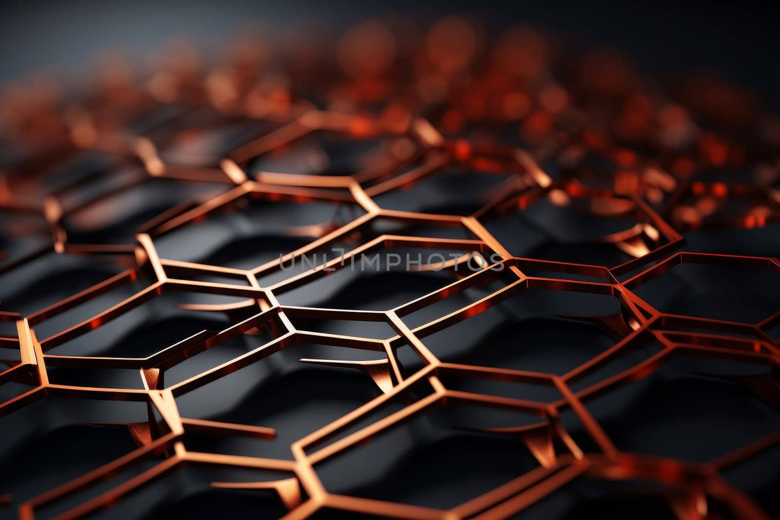 Hexagonal nano grid. Model tech. Generate Ai