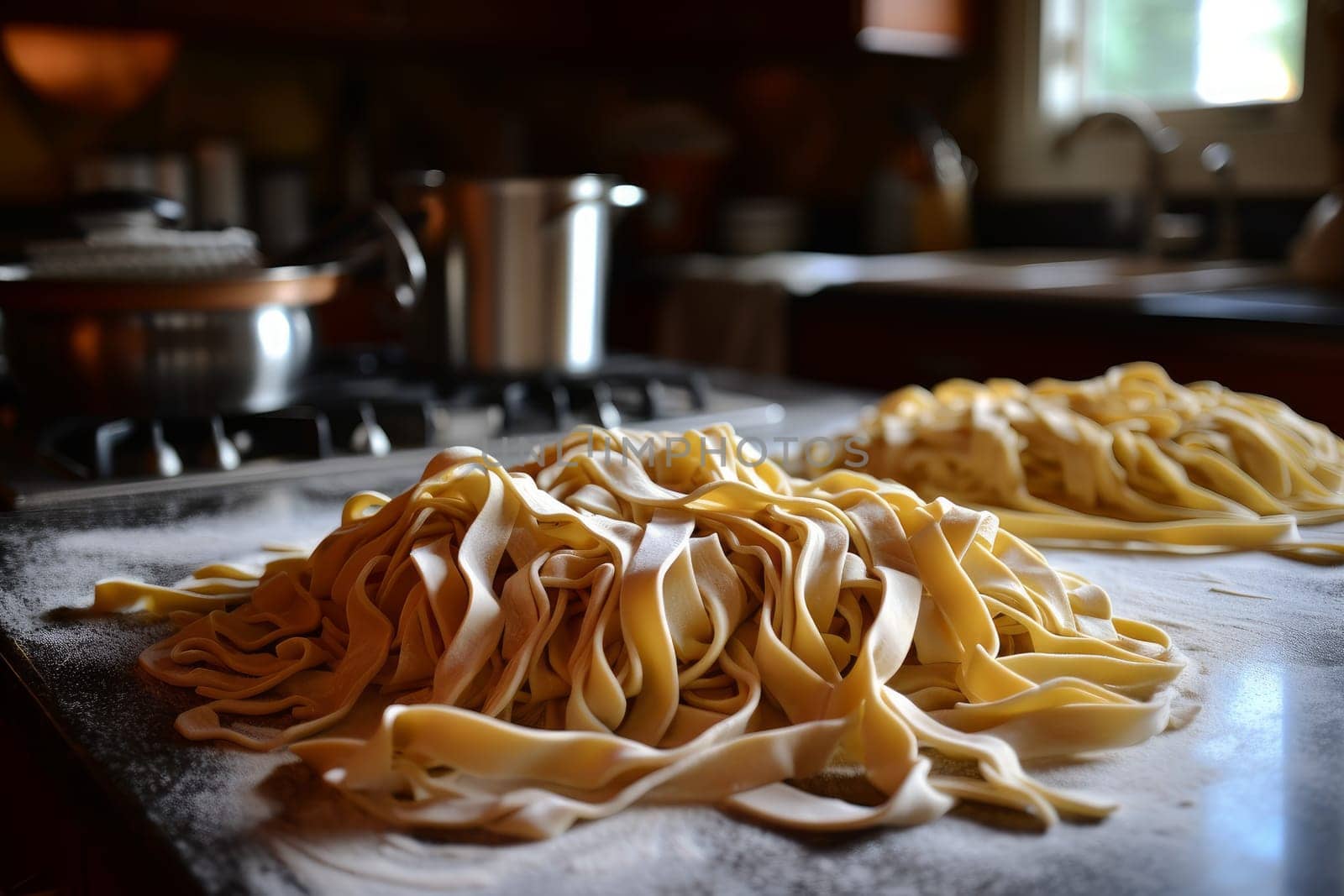 Flavorful Homemade pasta. Machine dish cook. Generate Ai