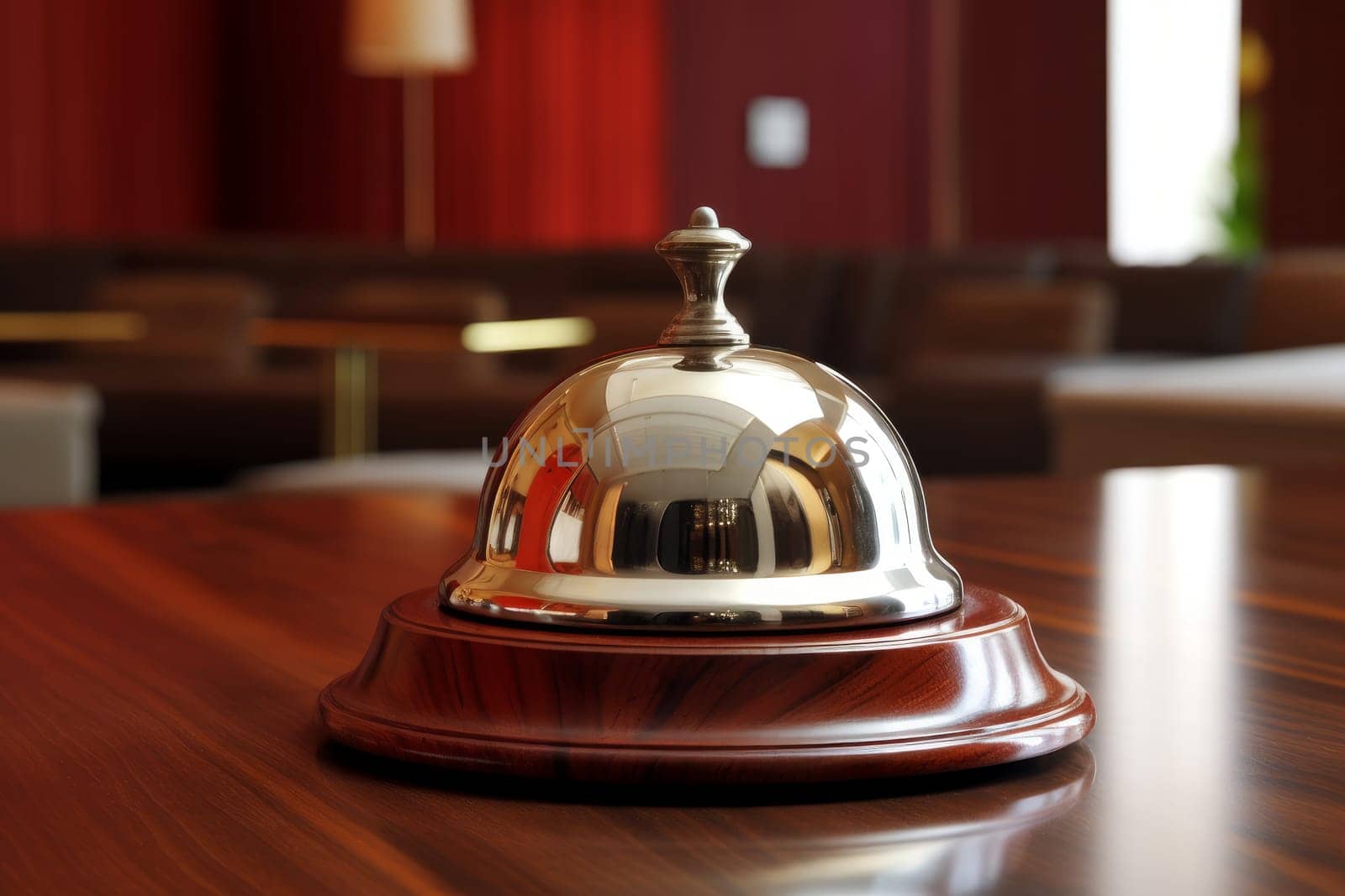 Handy Hotel service bell. Generate Ai by ylivdesign