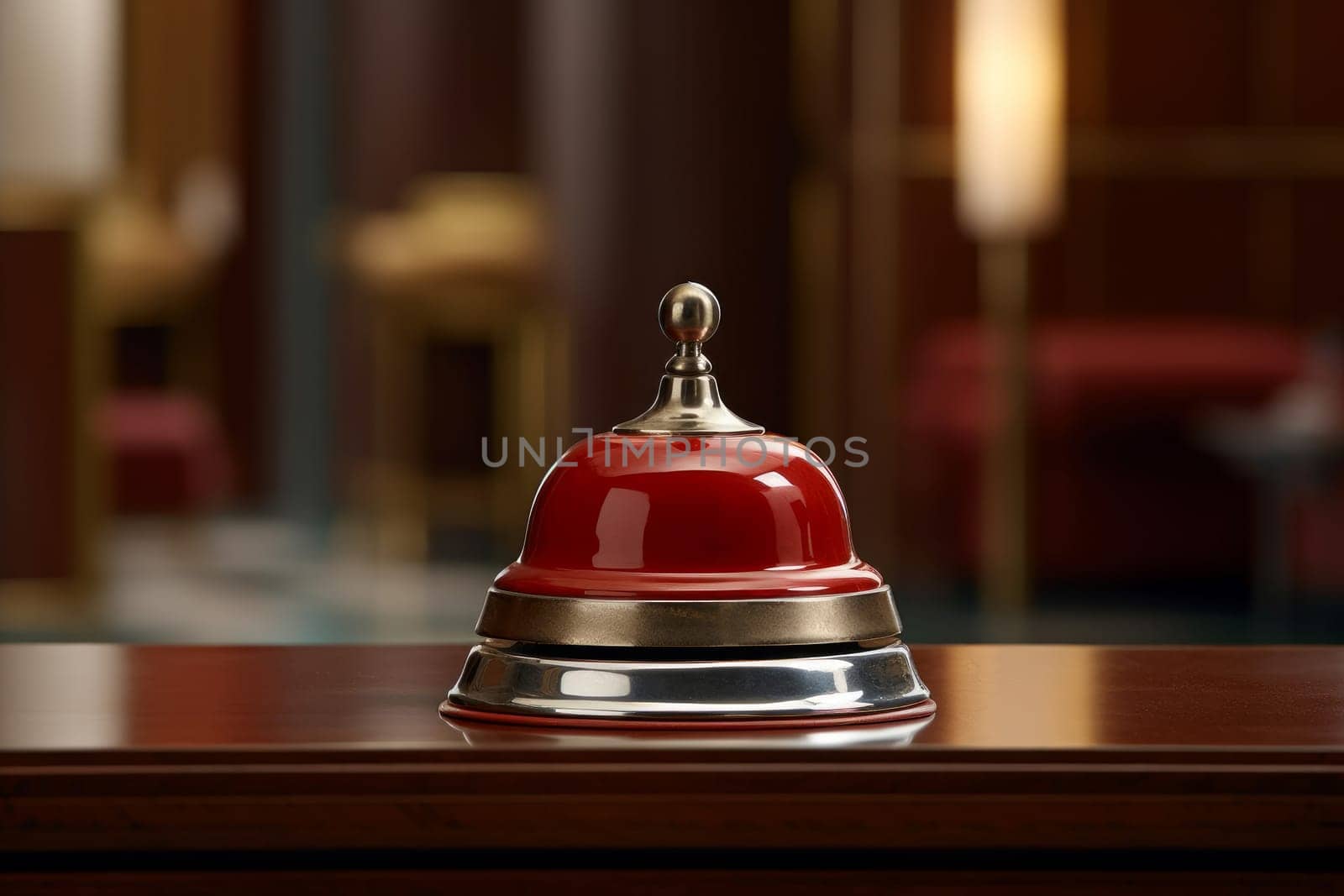 Resonant Hotel service bell. Generate Ai by ylivdesign