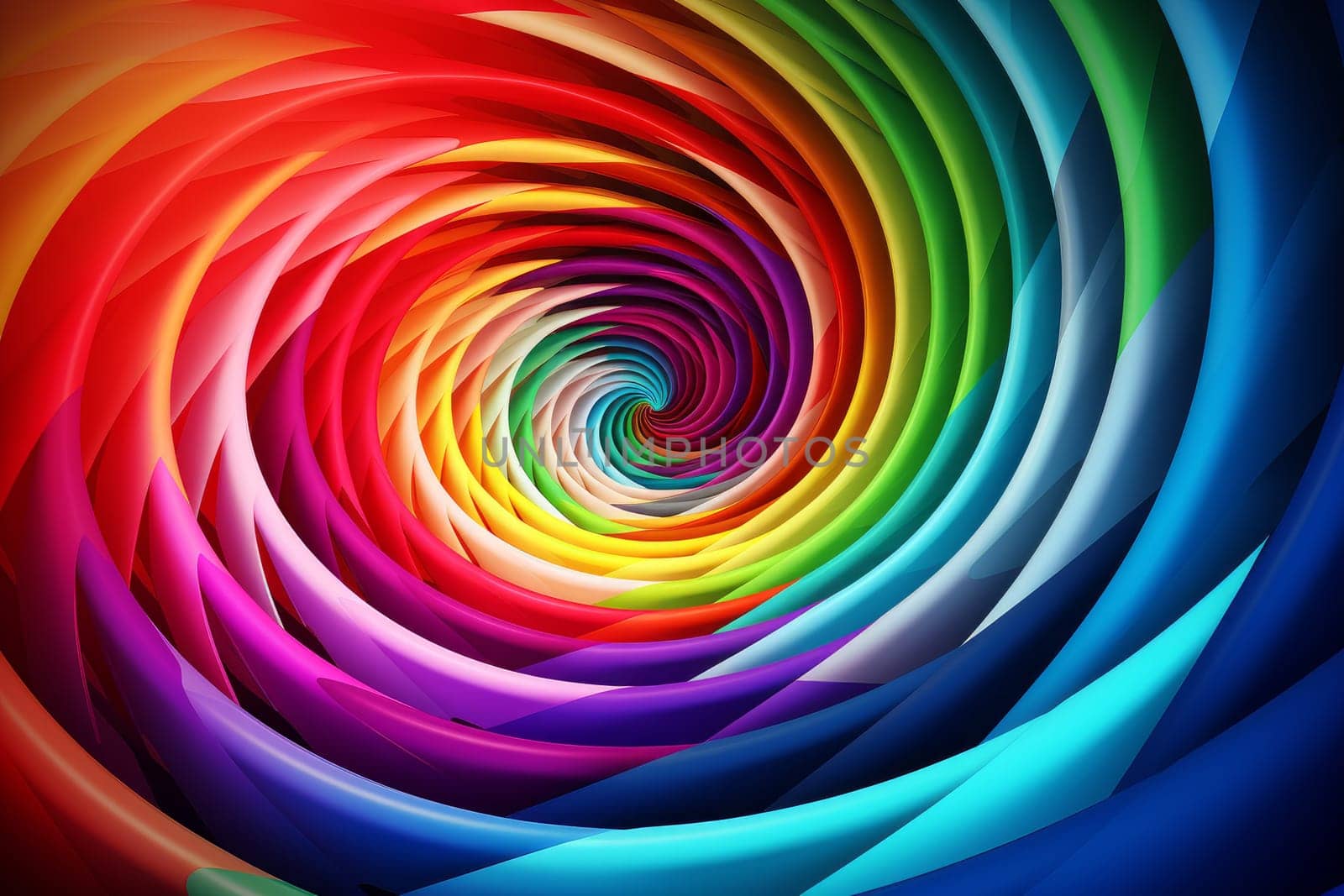 Mesmerizing Hypnotic multicolored spiral. Decoration shape. Generate Ai