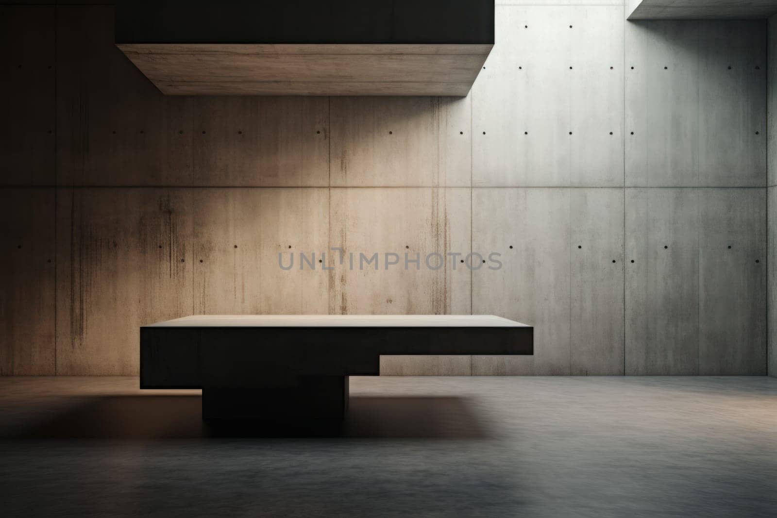 Solid Stone concrete podium. Generate Ai by ylivdesign