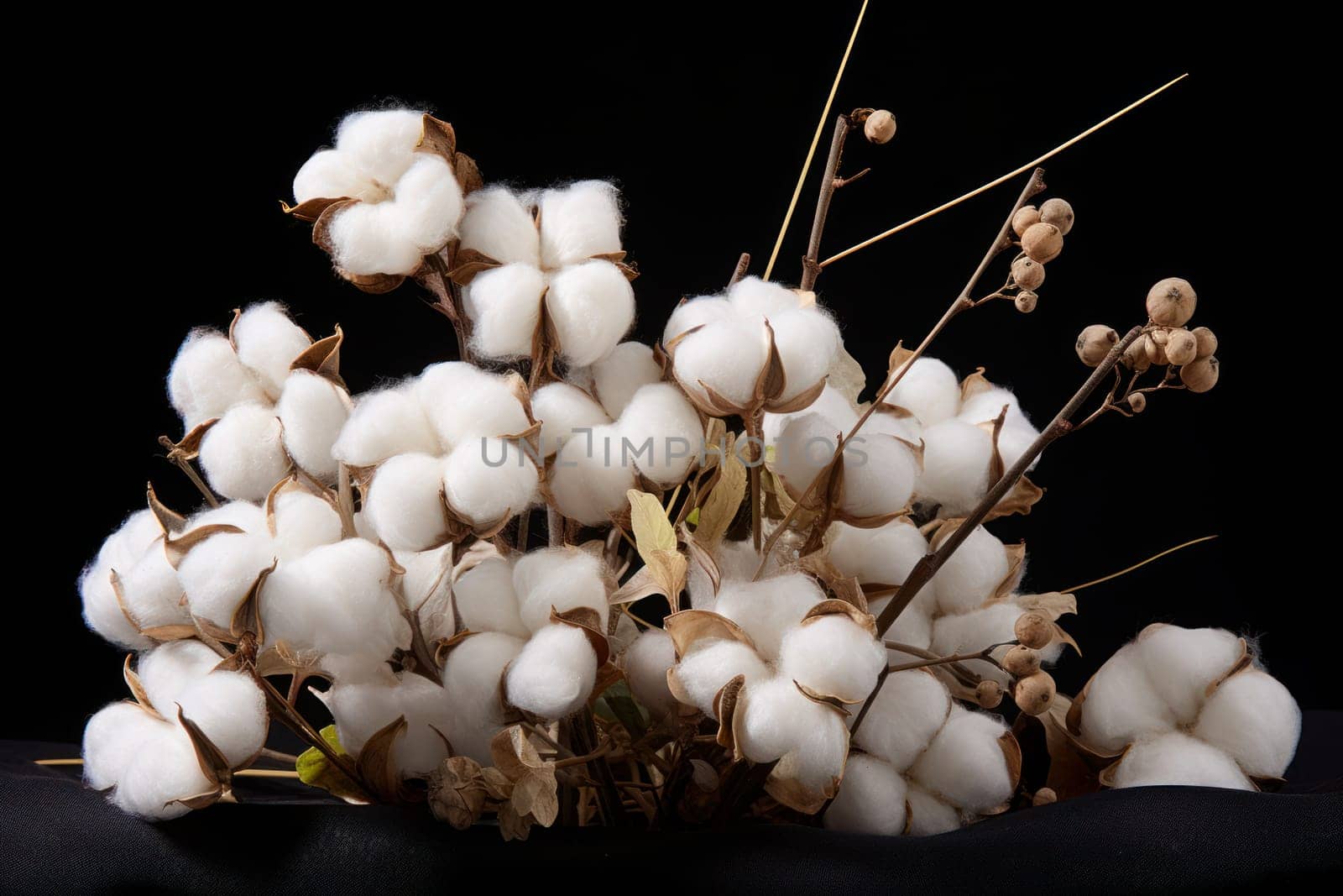 Rustic Bouquet of cotton. Generate Ai by ylivdesign