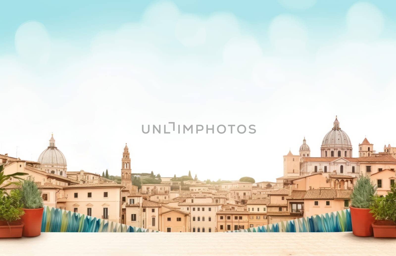 Captivating Italy day mockup banner. Love shape view. Generate Ai