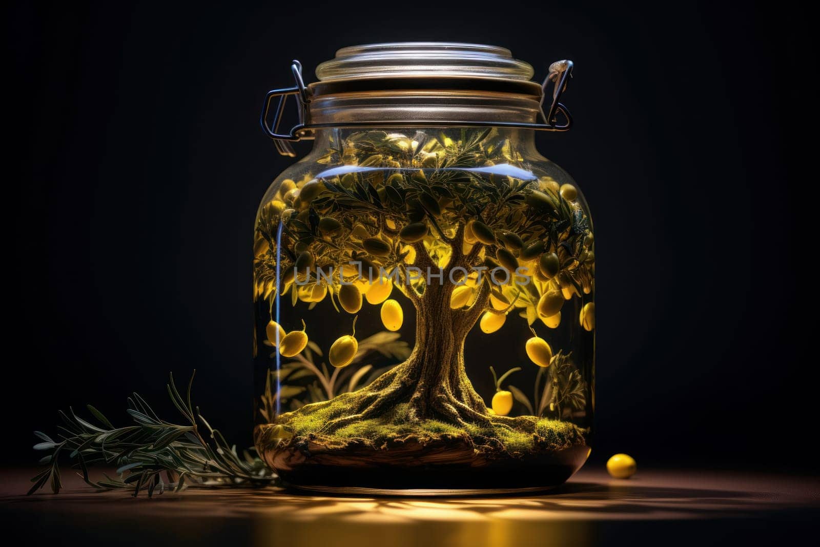 Golden Jar olive oil. Generate Ai by ylivdesign
