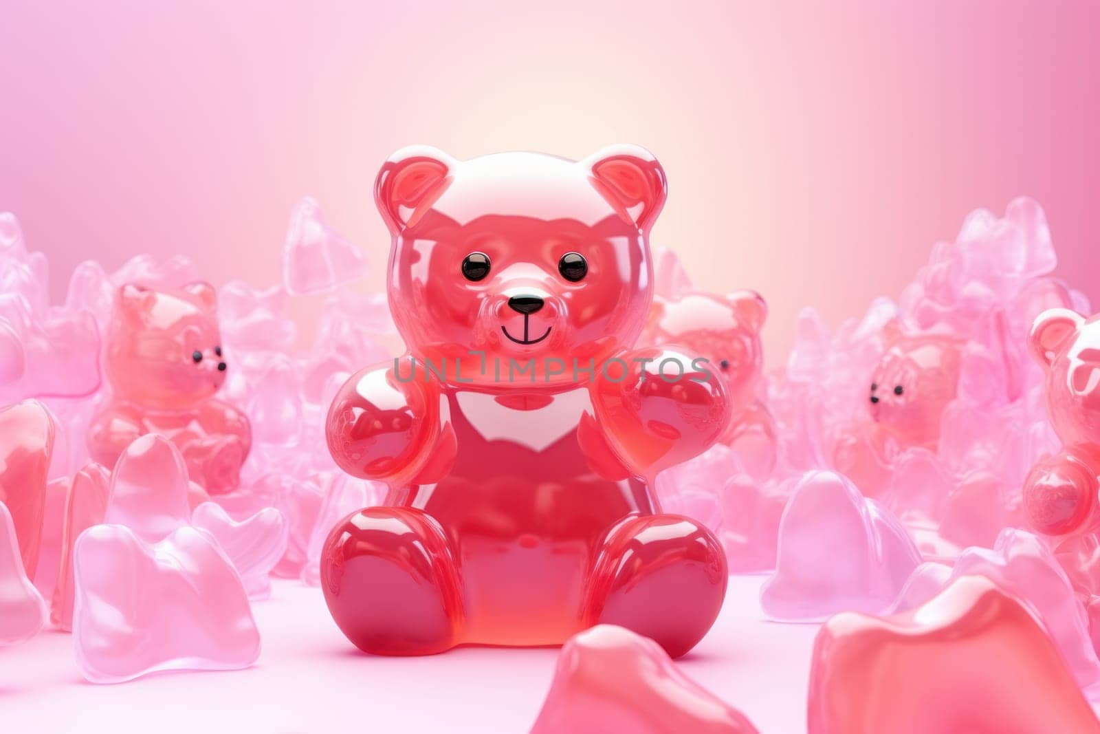 Cute Jelly bear mockup. Generate Ai by ylivdesign