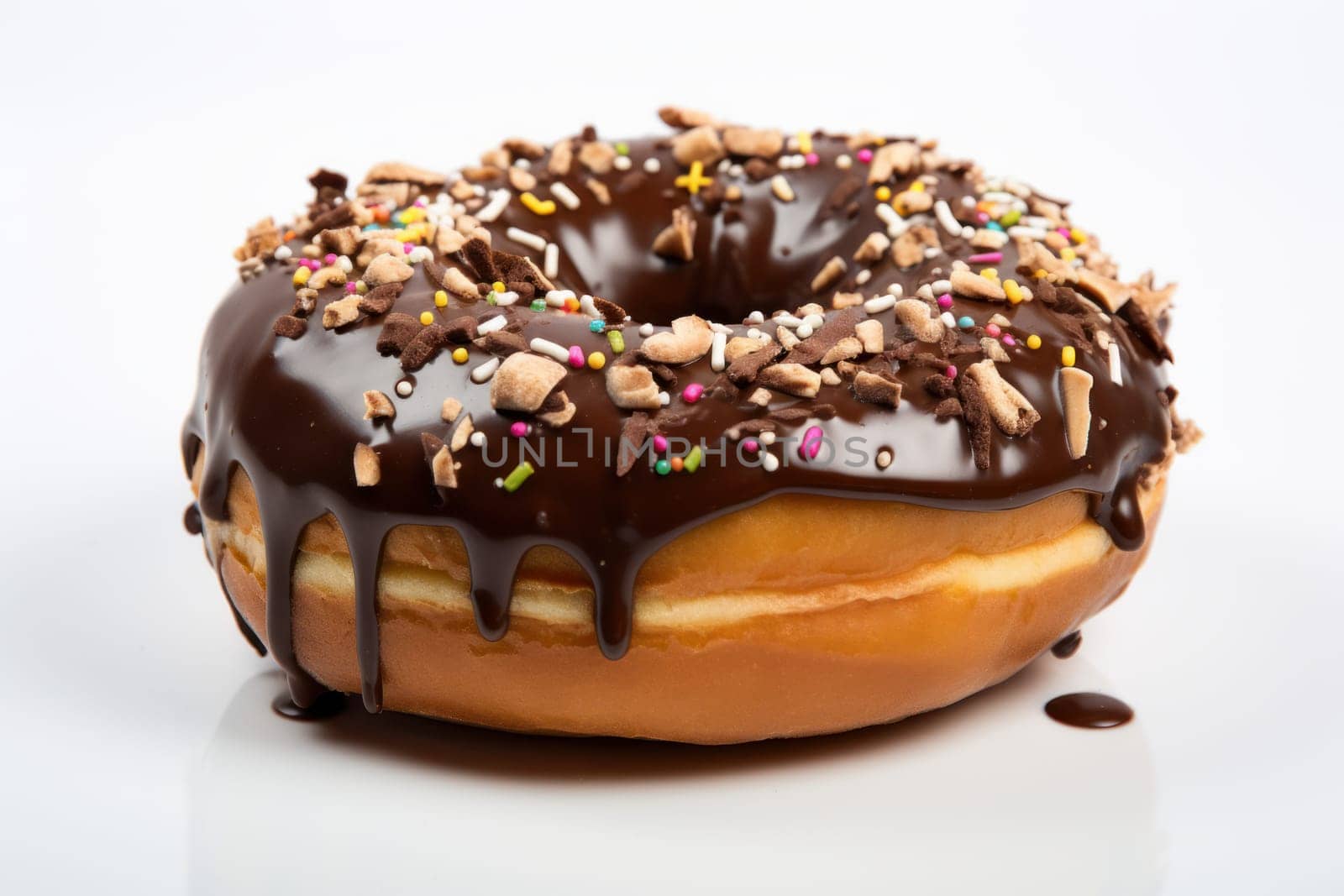 Indulgent Large chocolate donut. Generate Ai by ylivdesign