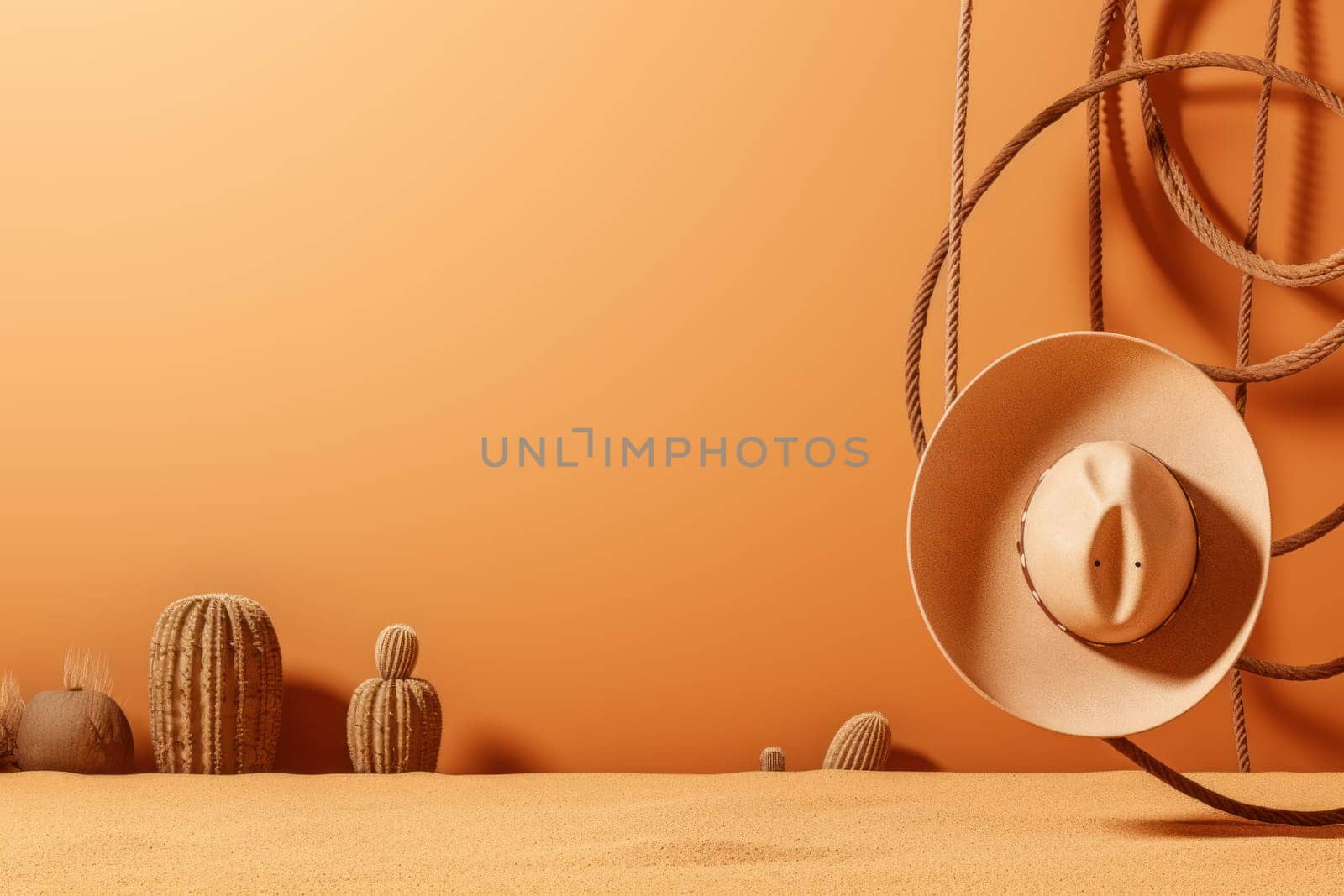Western Lasso mockup background. Generate Ai by ylivdesign
