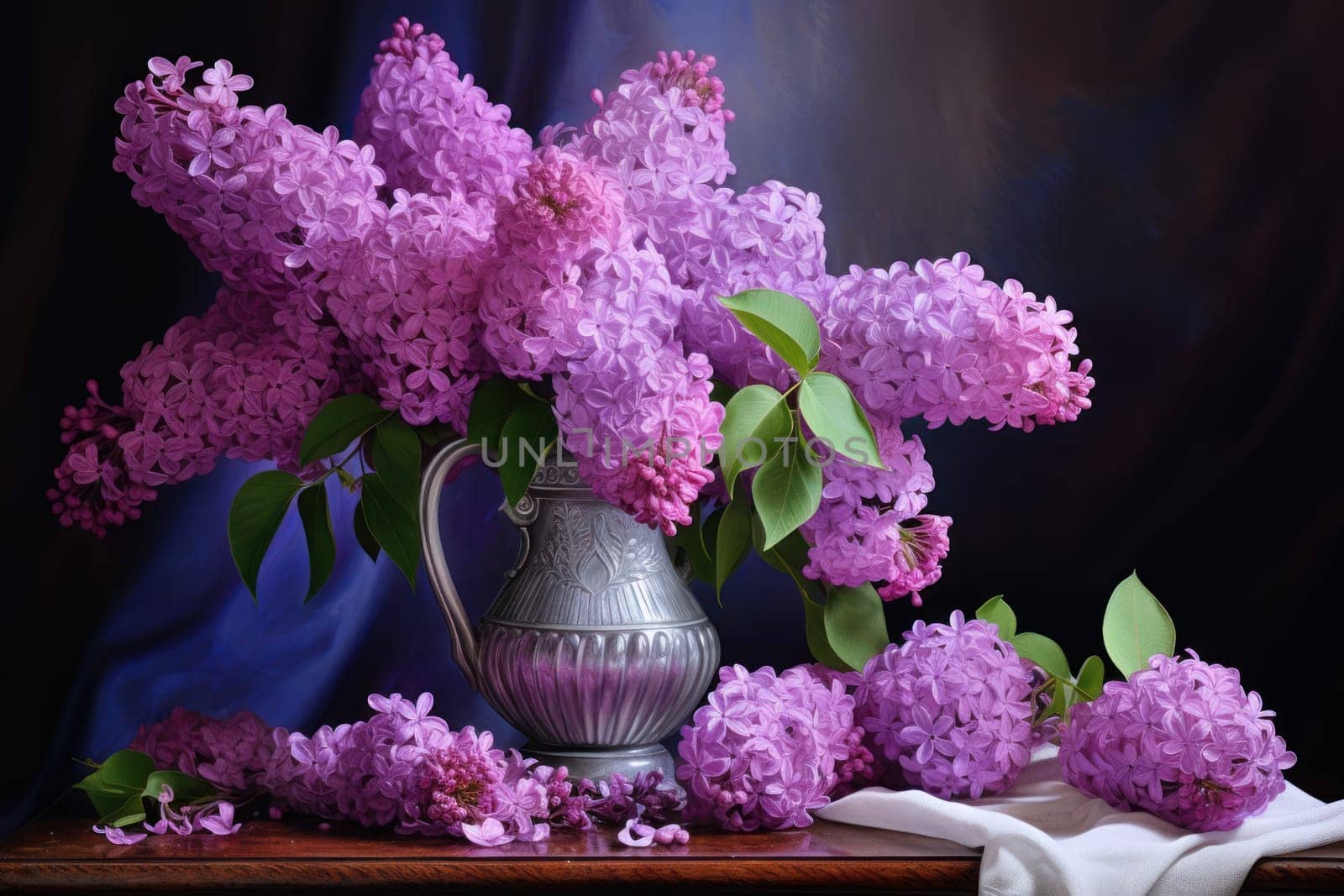 Springlike Lilac flowers. Generate AI by ylivdesign