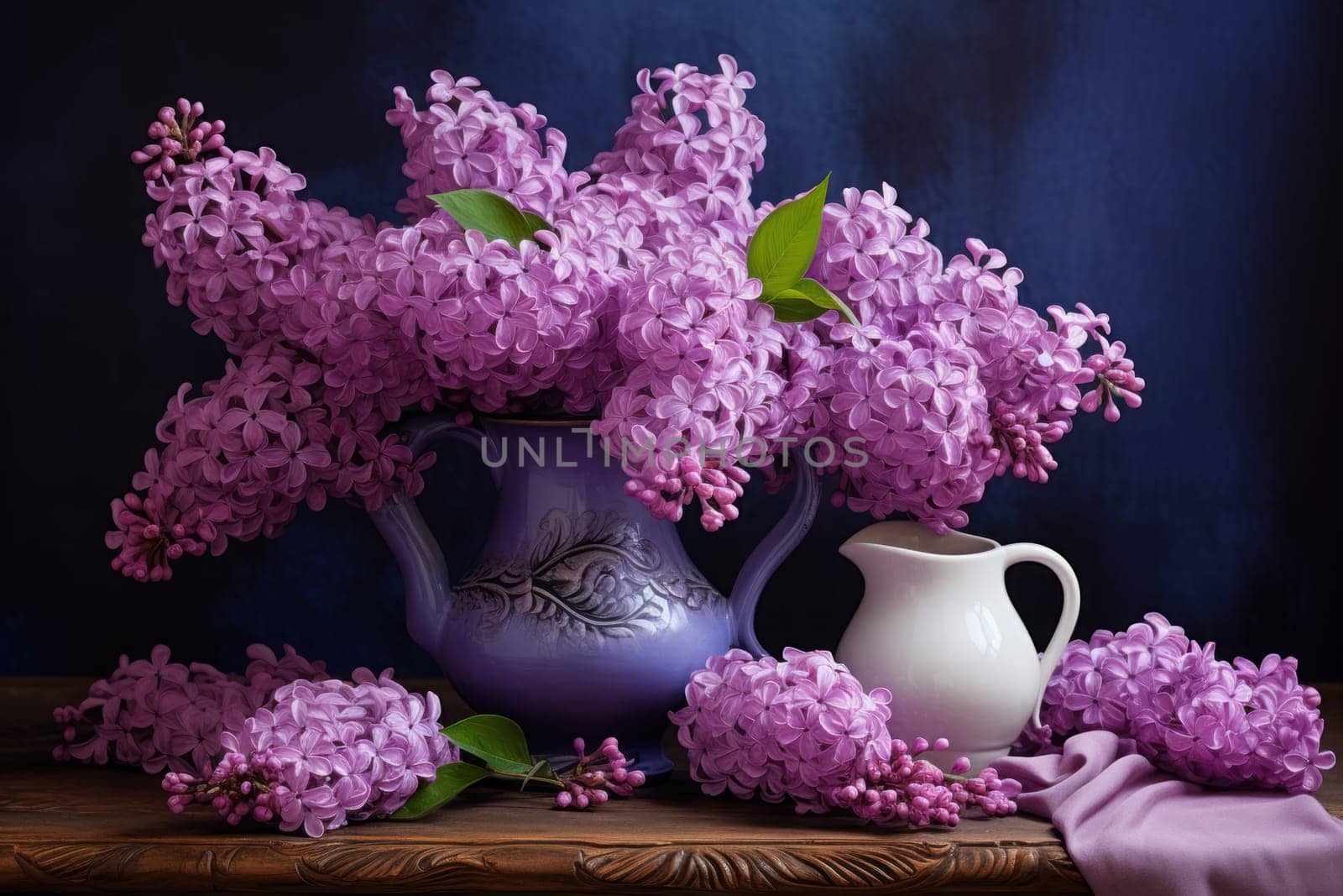 Fragrant Lilac flowers. Generate AI by ylivdesign