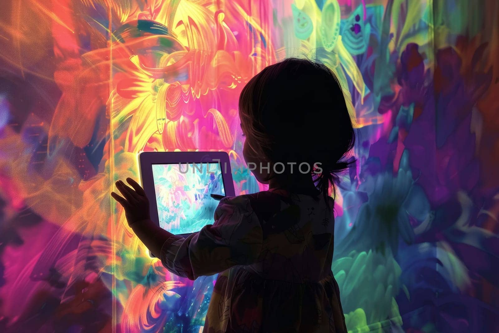 A young boy with autism is absorbed in a tactile sensory activity, using his hands to explore and create. The vibrant colors highlight the sensory stimulation and learning experience