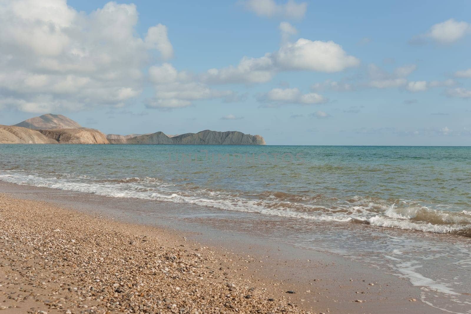 Beach Relaxation at the Black Sea. Fairy-tale Moments of a Sunny Day. The concept of tourism and sea travel.