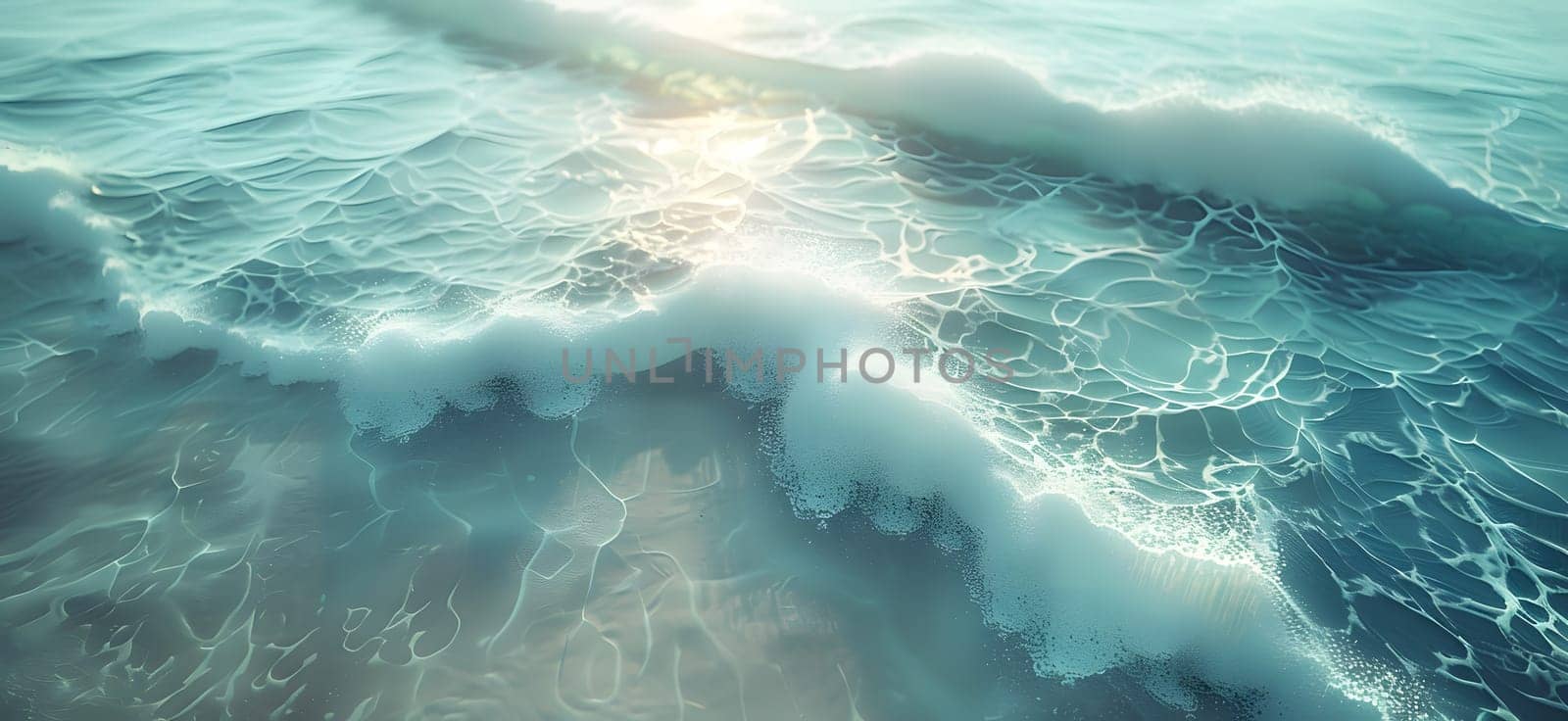 The sunlight filters through the liquid waves of the ocean, creating a mesmerizing display of natural beauty in this marine biological landscape