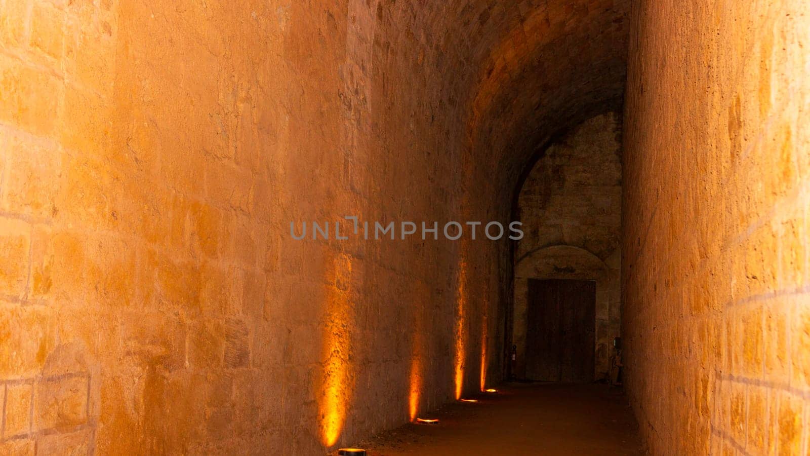 Fontfroide Abbey or Abbaye de Fontfroide is monastery in France gothic walls and arches