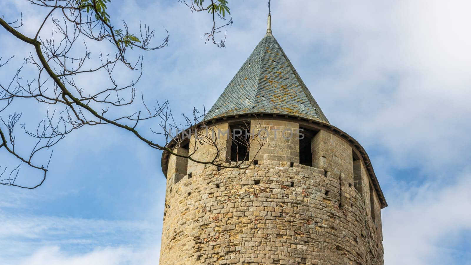 Castle of Carcassonne in France. Impressive medieval fortress