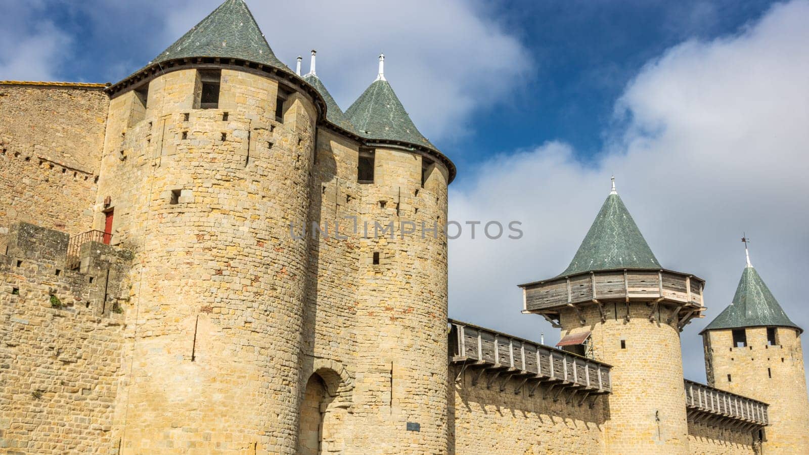 Castle of Carcassonne in France. Impressive medieval fortress