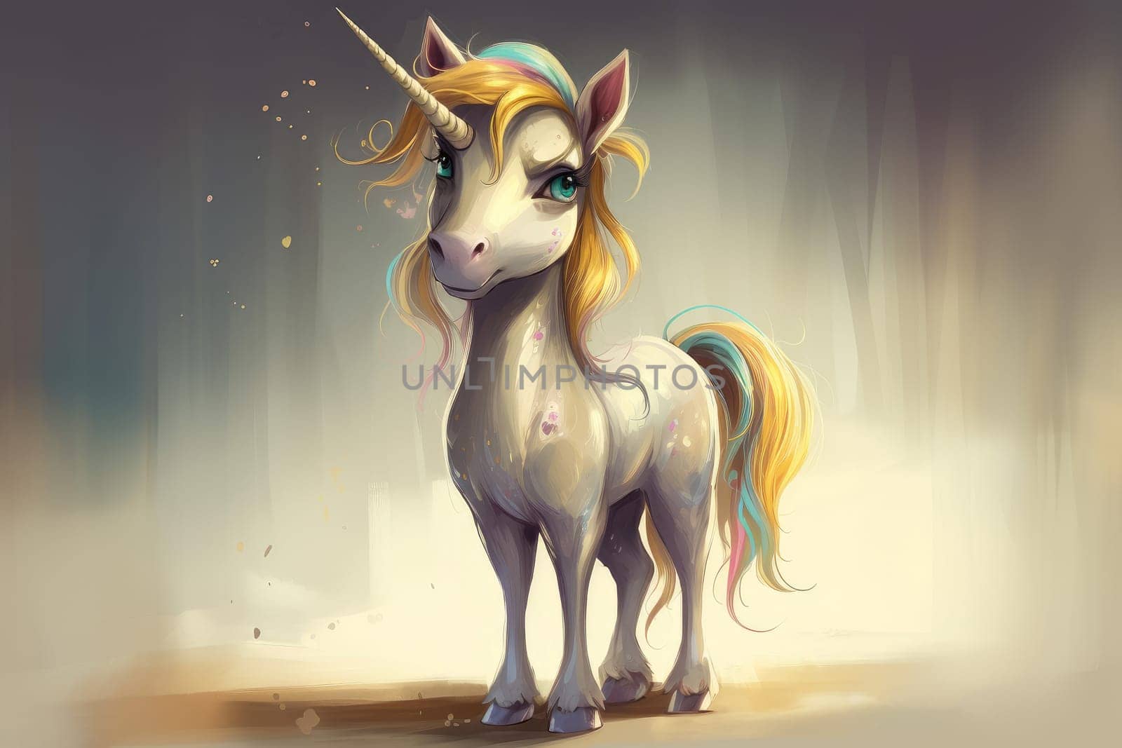 Majestic white unicorn. Generate Ai by ylivdesign