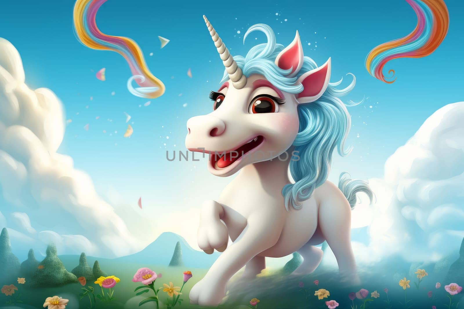 Radiant Majestic white unicorn. Generate Ai by ylivdesign
