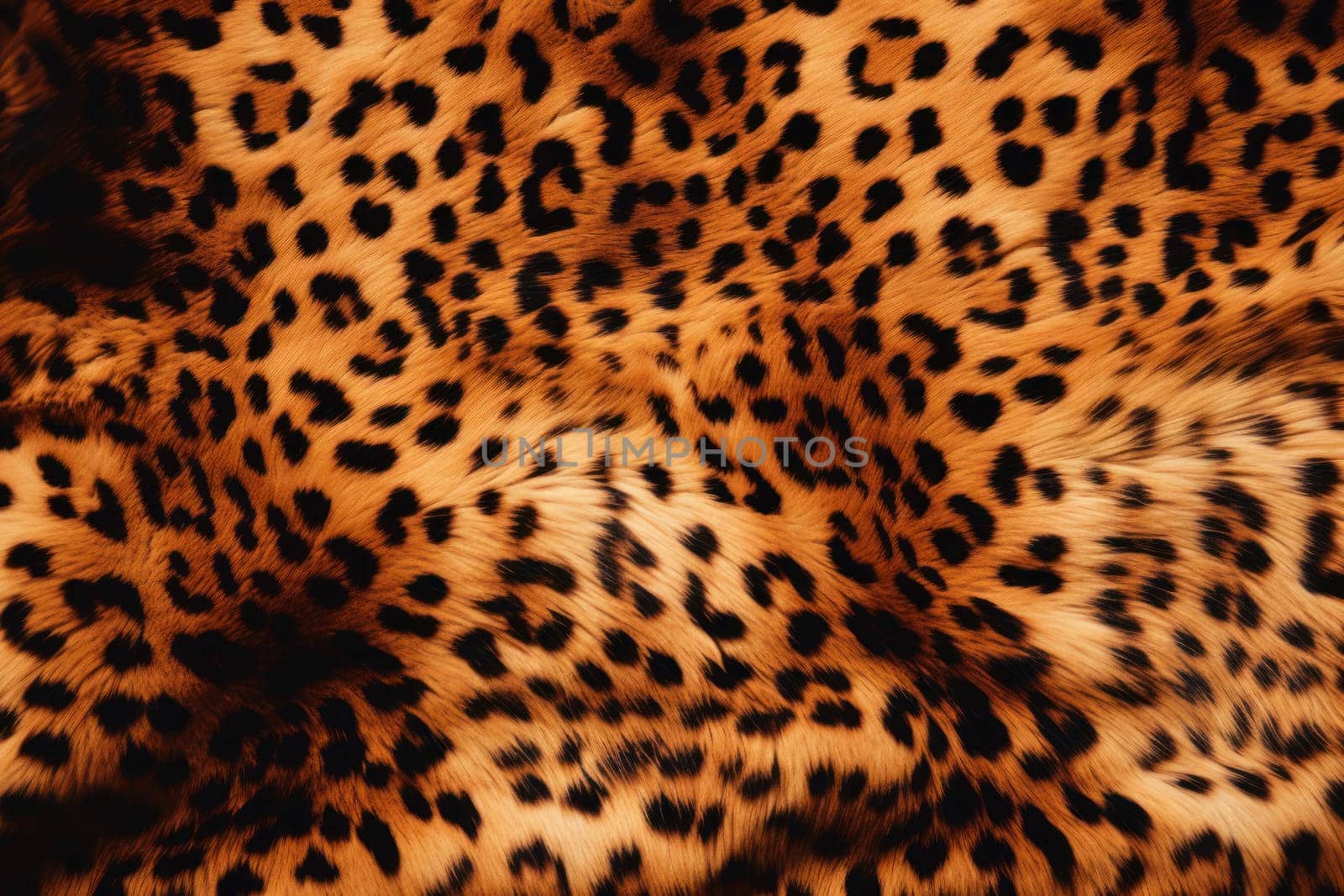 Soft Leopard fur banner texture. Skin fabric print. Generate Ai