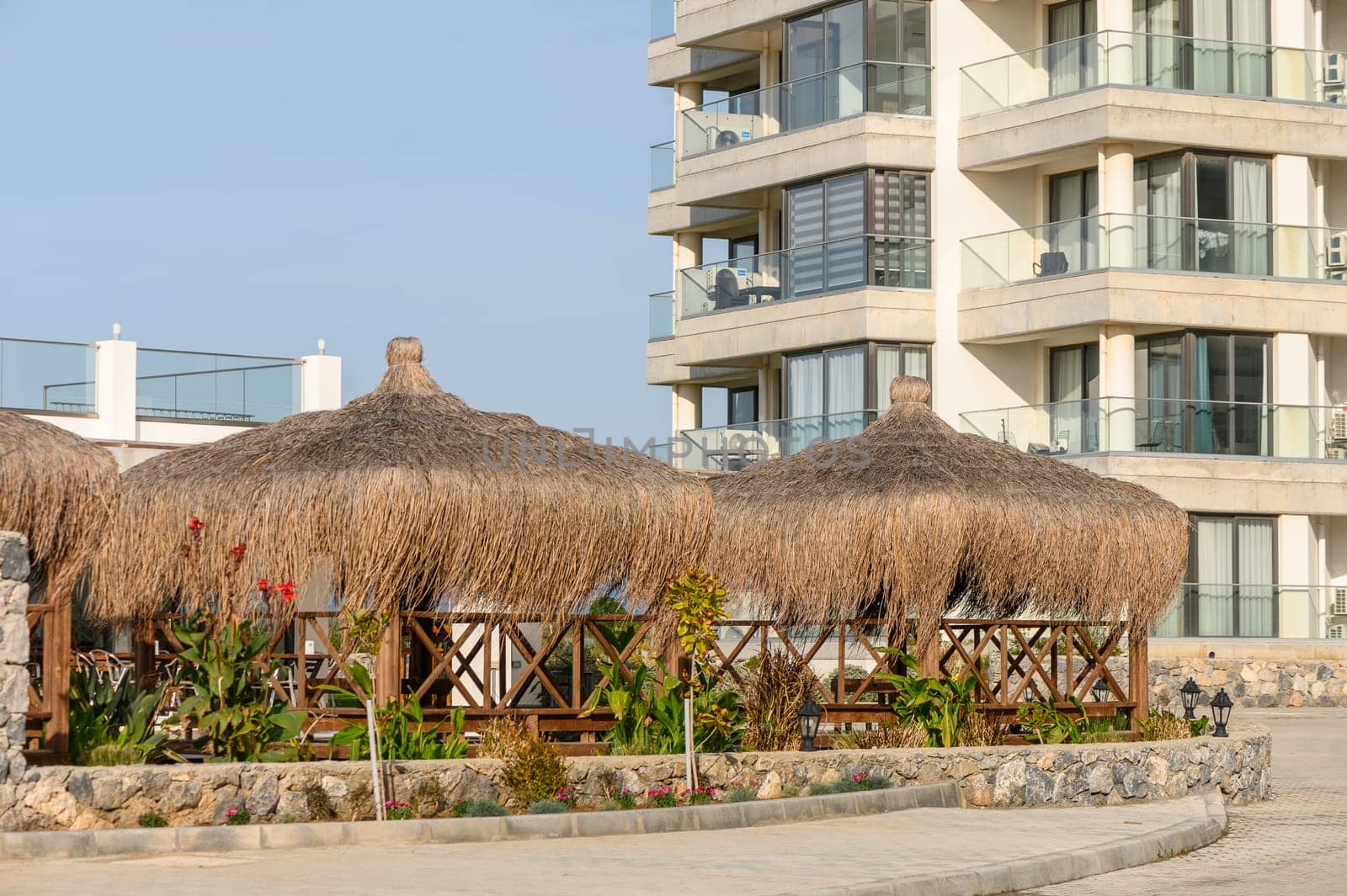 bungalow near a cafe in a residential complex