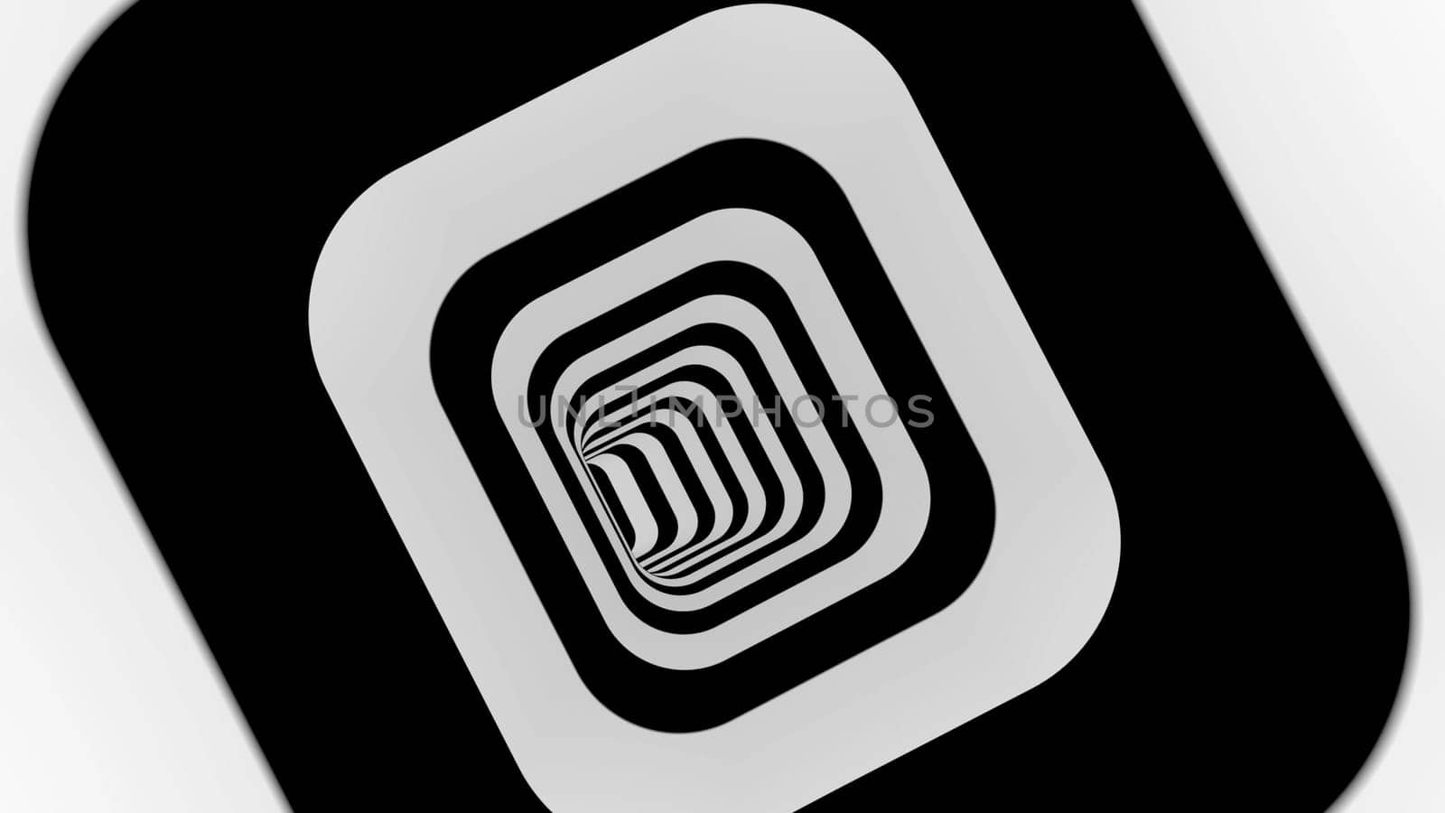 Black white stripe tunnel intro 3d render by Zozulinskyi