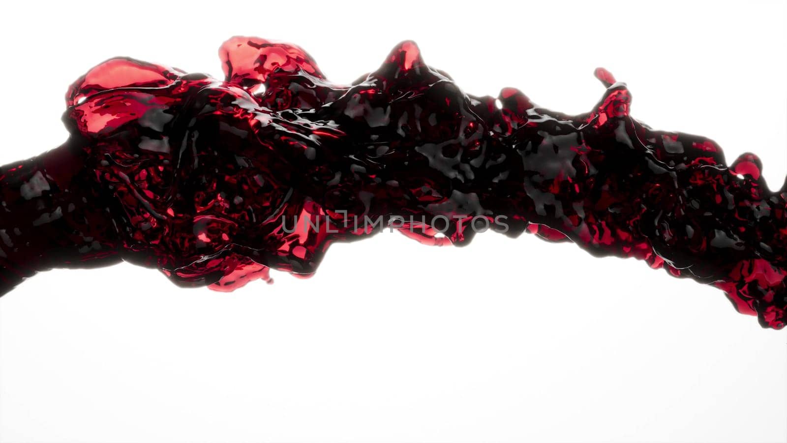Stream red wine on white back 3d render by Zozulinskyi