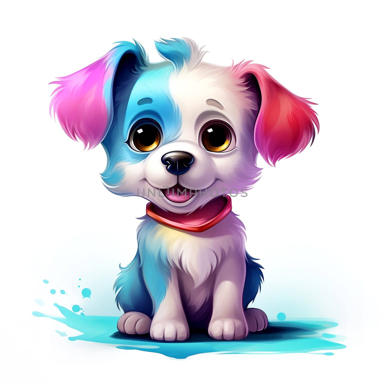 Cute rainbow Dog. Sticker Clipart. AI generated. by AndreyKENO