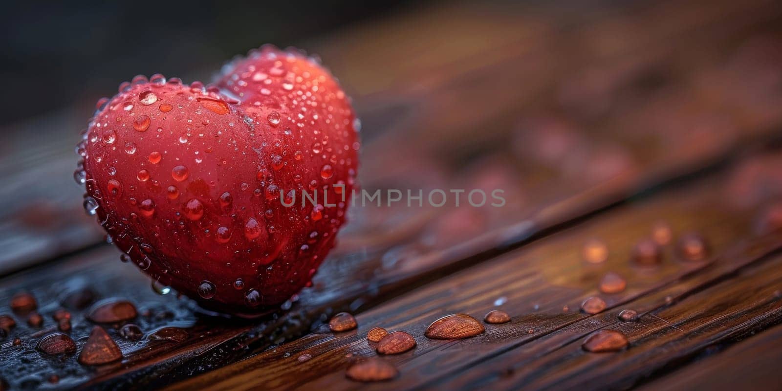 3D heart with pink roses, against a background of clouds by Benzoix