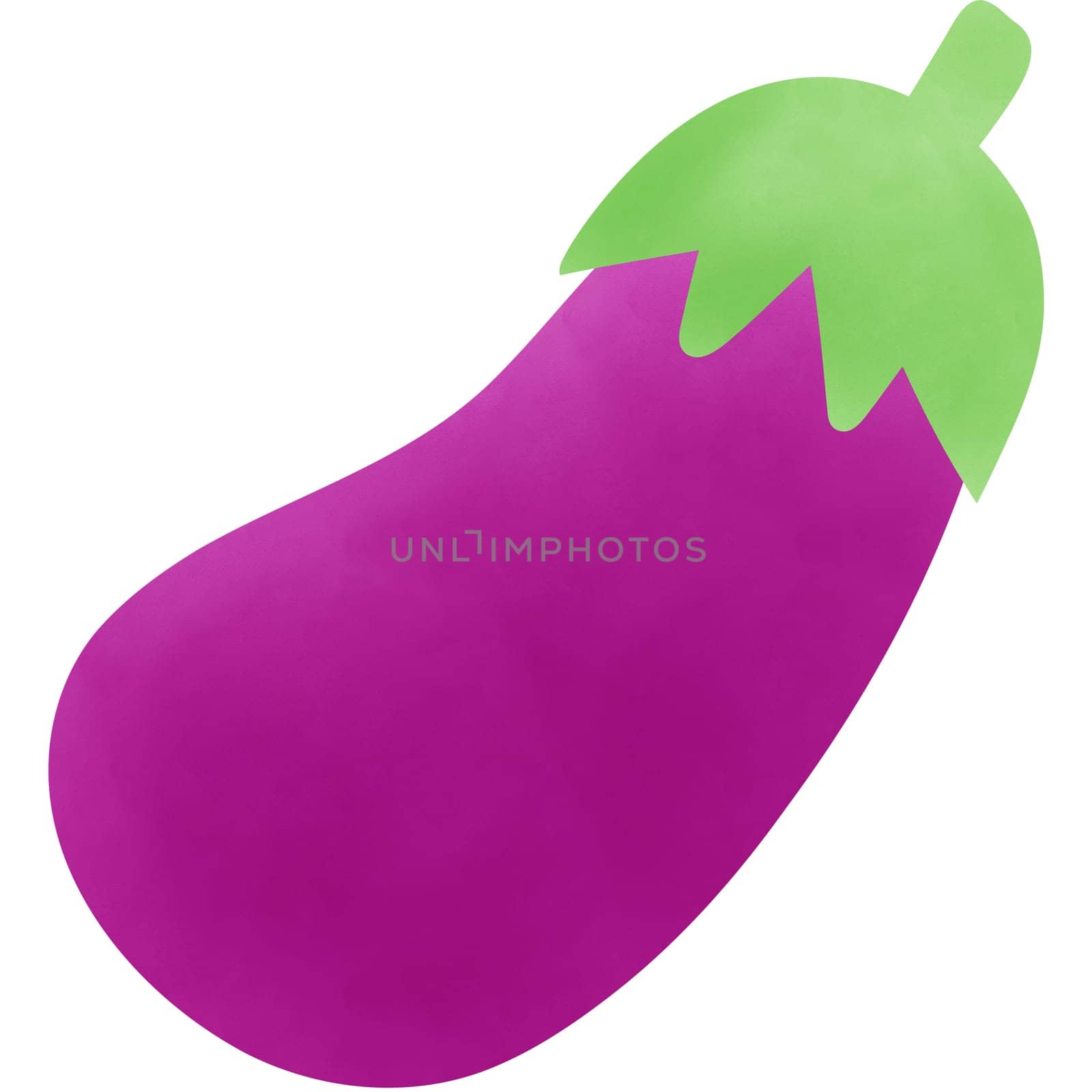 An illustration of a watercolor eggplant isolated on a white background provides a visually artistic depiction of this vegetable