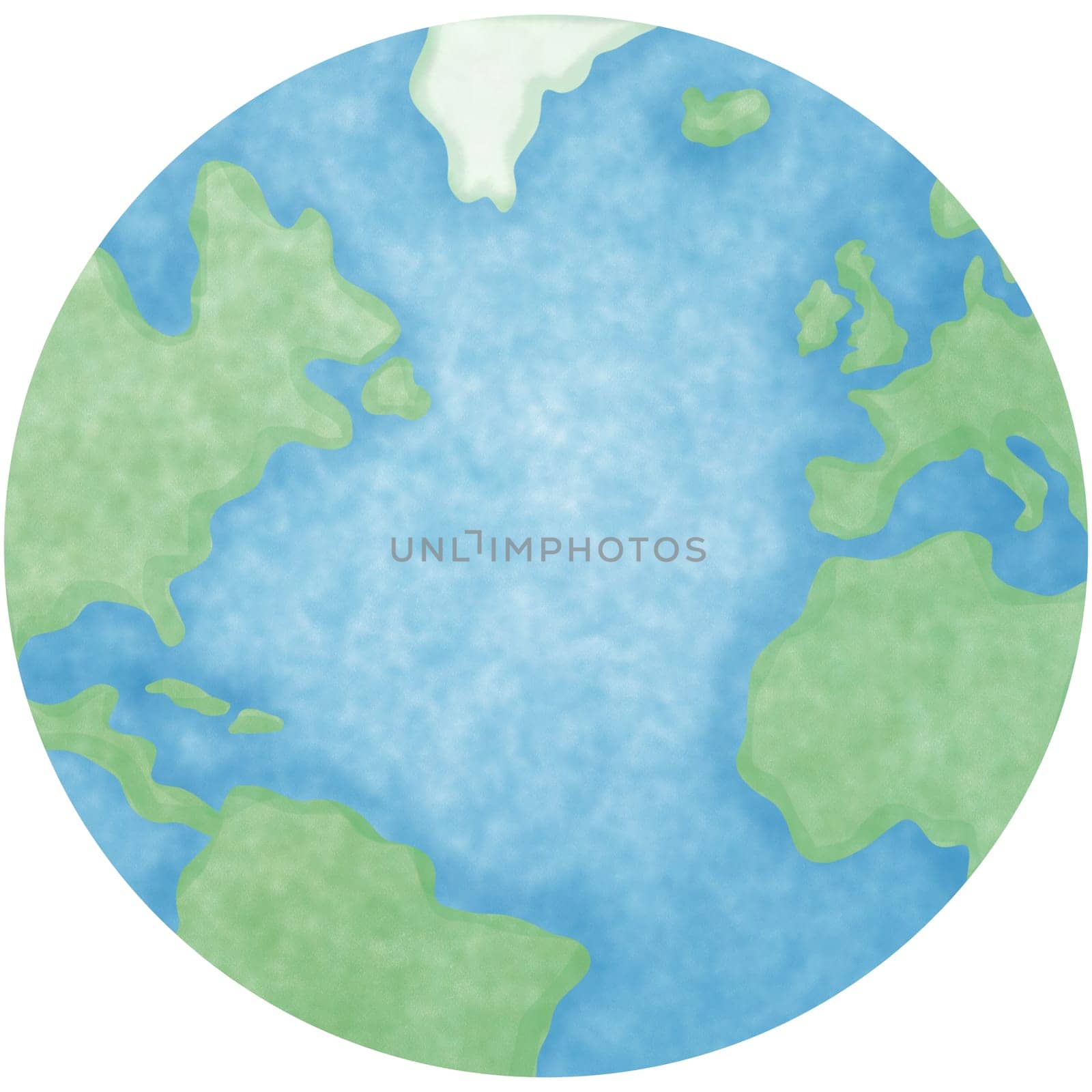 An illustration of a world map isolated on a white background provides a clear and visually appealing representation of global geography