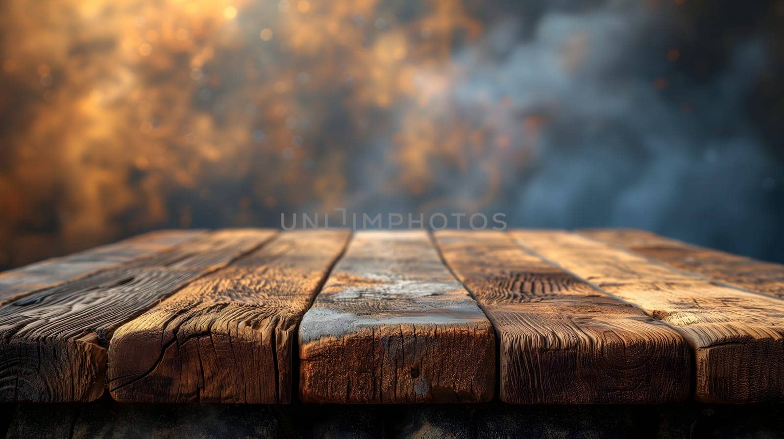 Empty wooden table for rustic background by z1b