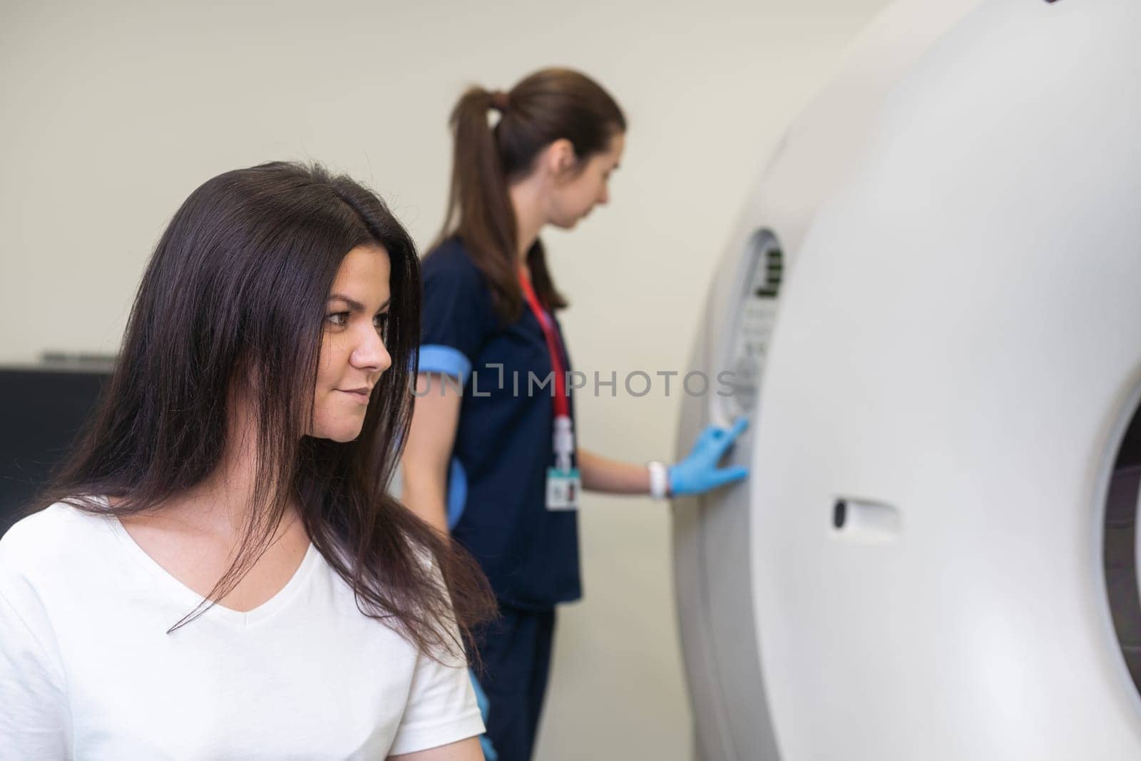 CT (Computed tomography) scanner in hospital laboratory by Andelov13