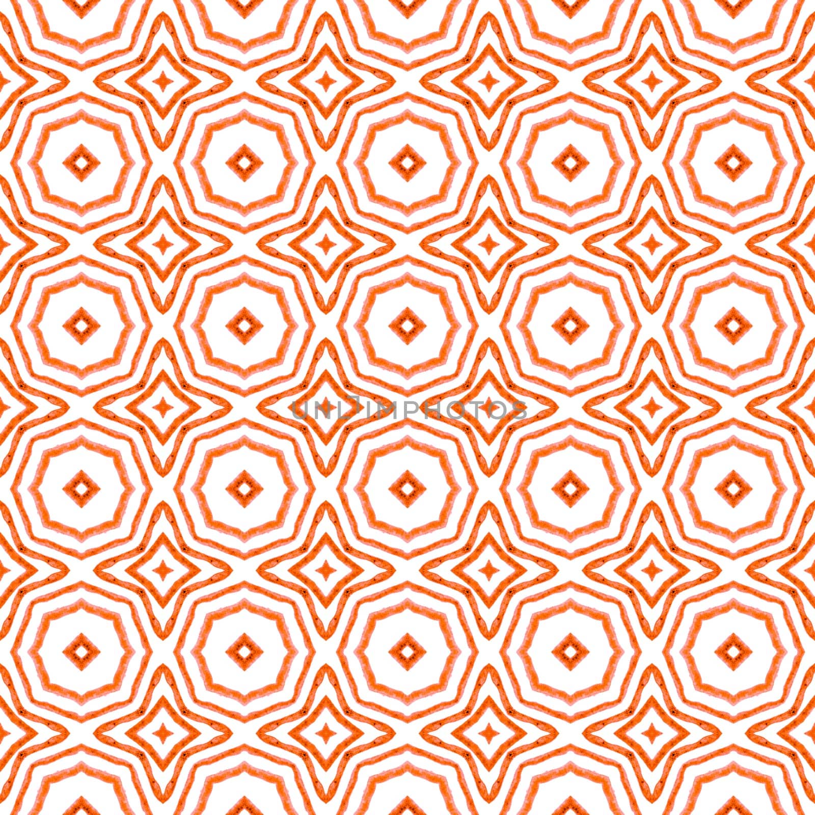 Oriental arabesque hand drawn border. Orange curious boho chic summer design. Textile ready cute print, swimwear fabric, wallpaper, wrapping. Arabesque hand drawn design.
