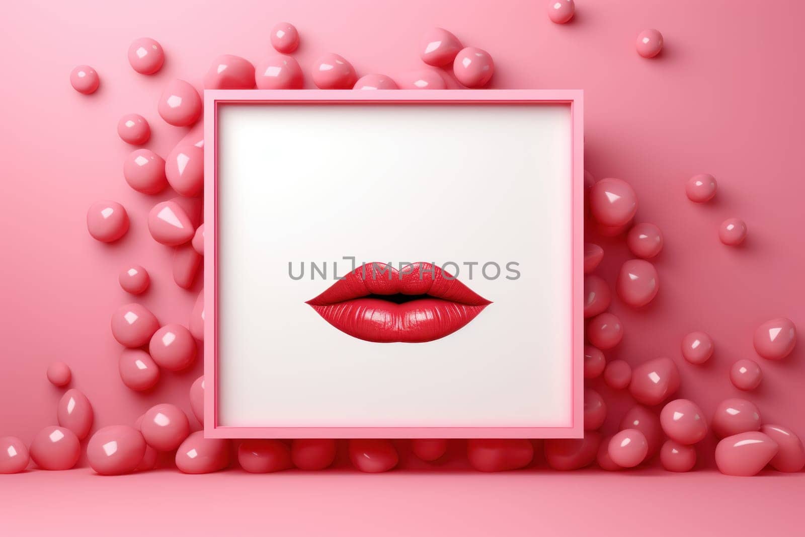 Dreamy Kiss day pastel background. Modern letter card. Generate Ai