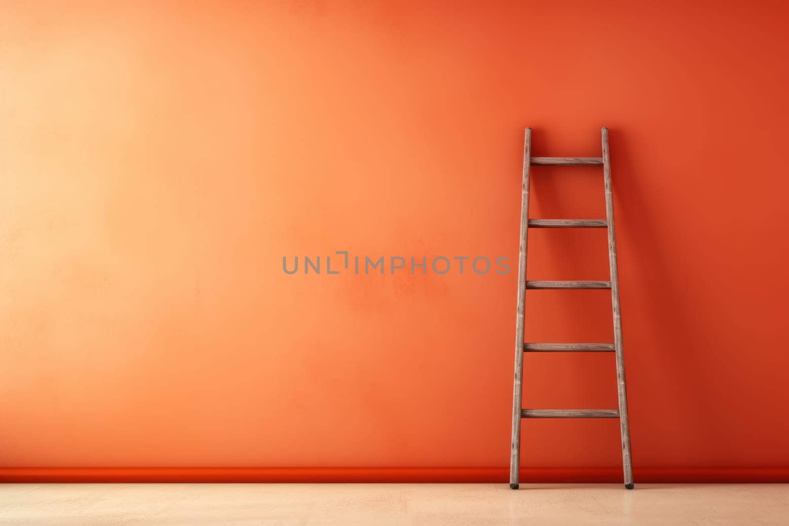 Wooden Ladder mockup background. Career room. Generate Ai