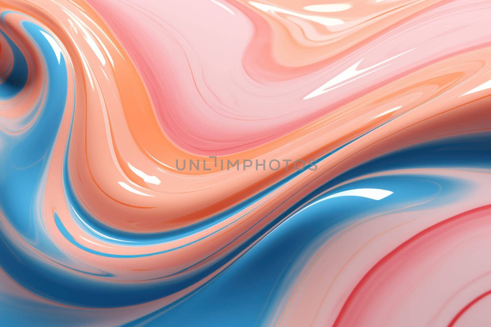 Reflective Liquid marble background. Paint color pattern. Generate Ai