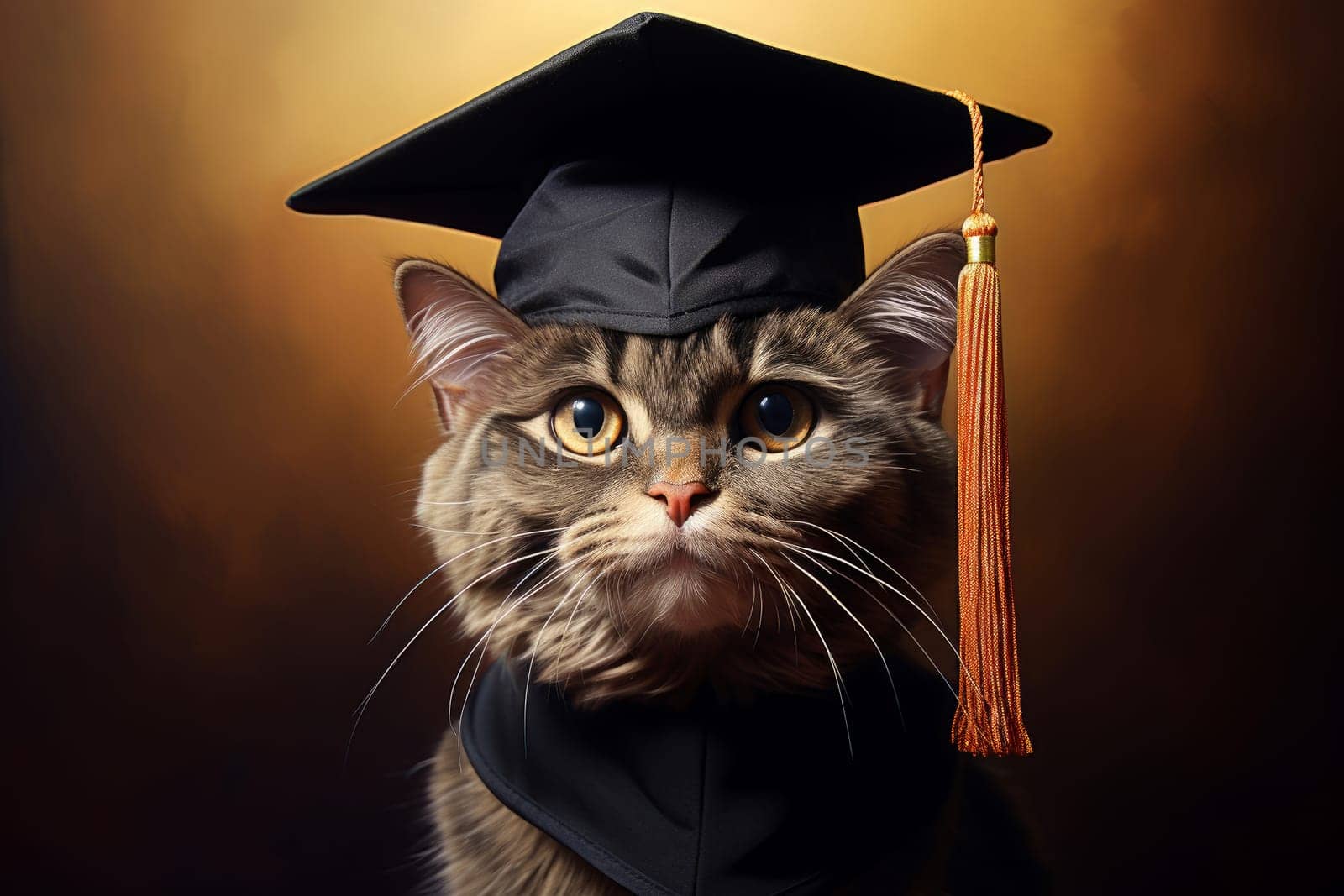 Resourceful Graduate cat smart. Kitten scientist. Generate AI