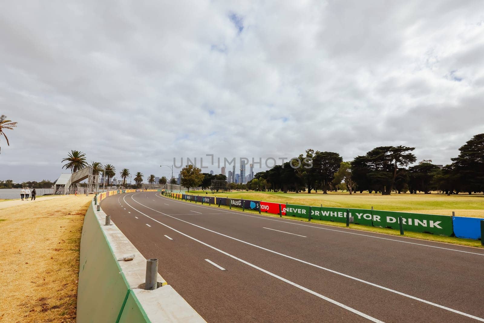 MELBOURNE, AUSTRALIA - MARCH 03 2024: Track build and preparations for the 2024 Formula 1 Australian Grand Prix to be held on March 21 to April 24 2024.