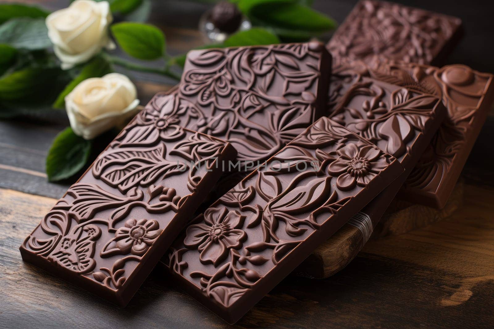 Artisanal Handmade vegan chocolate. Generate Ai by ylivdesign