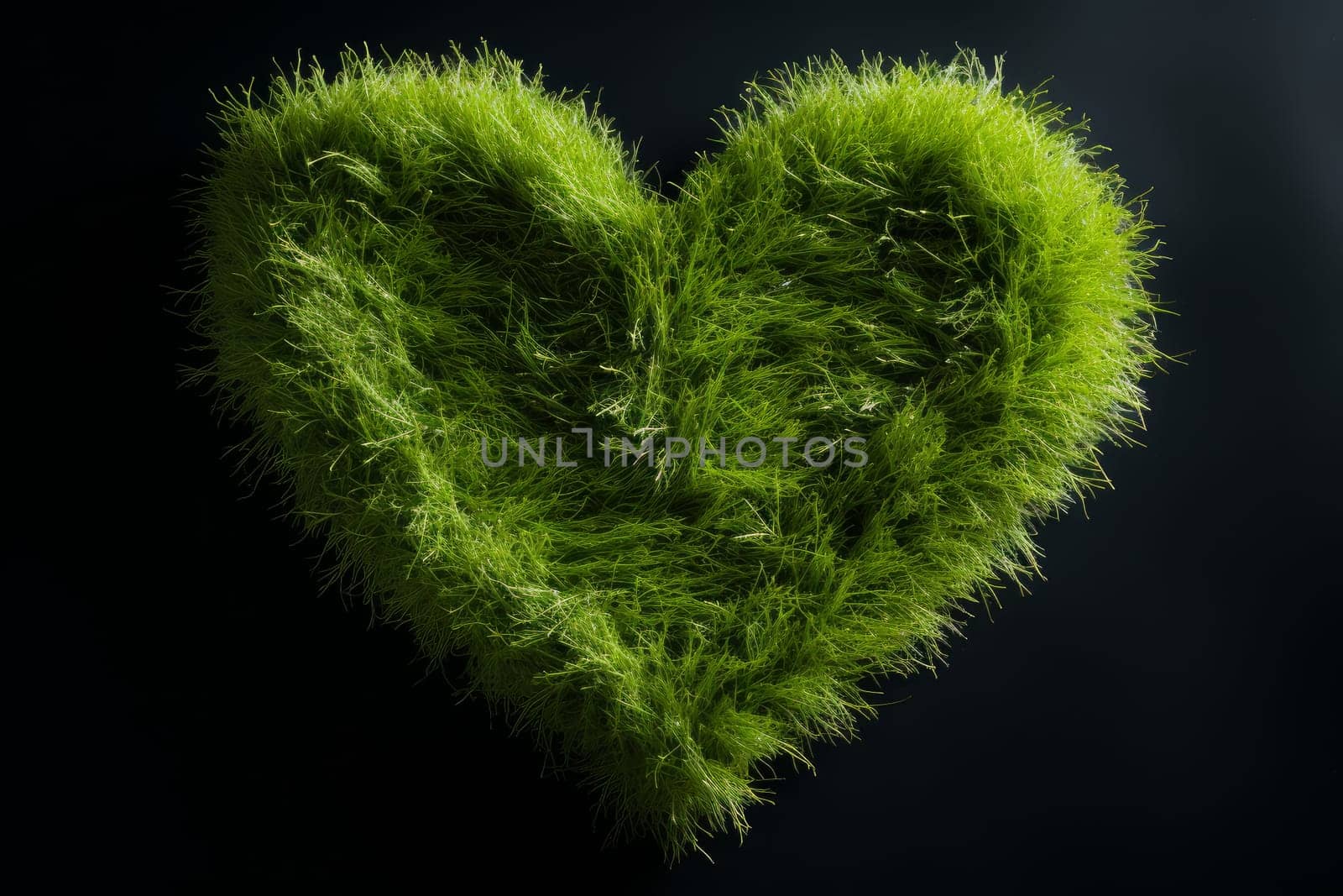 Heart grass. Shape nature leaf. Generate Ai