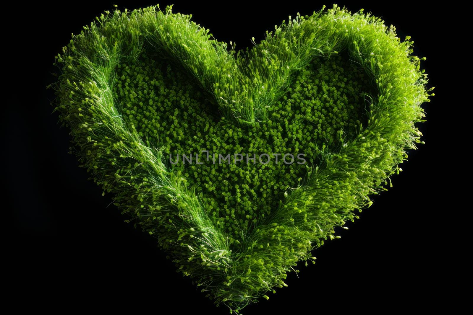 Verdant Heart grass. Shape nature leaf. Generate Ai
