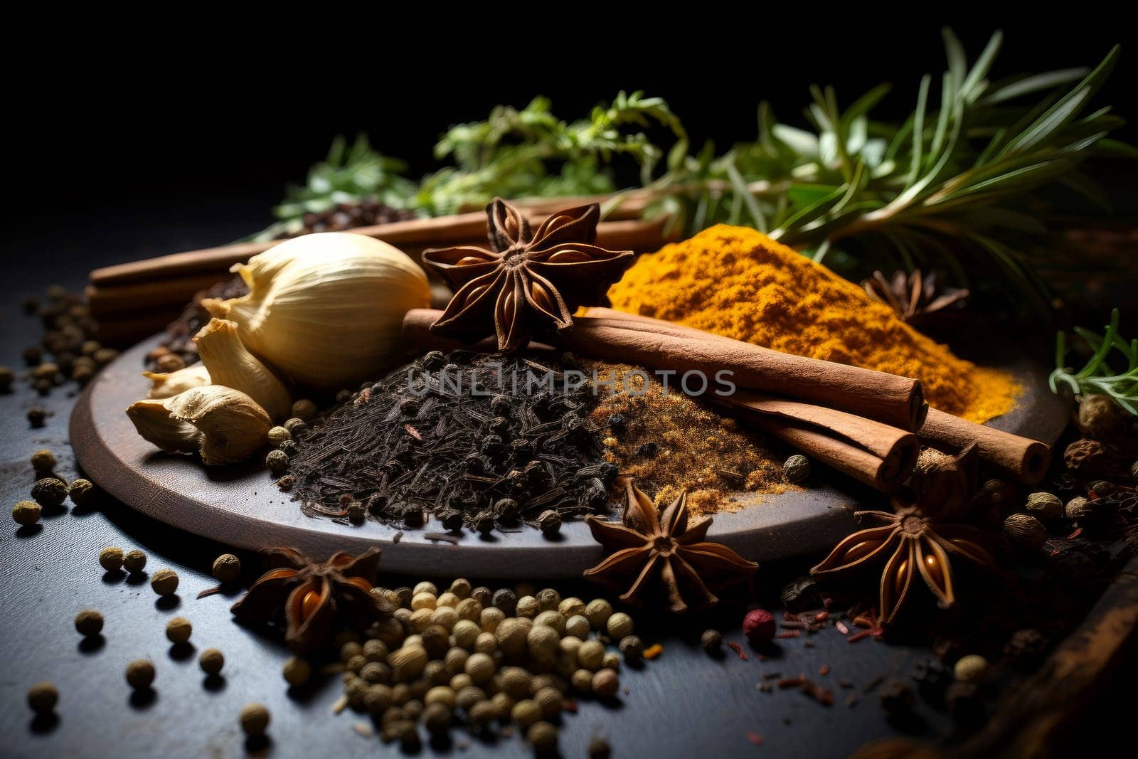 Natural Herbs spices. Generate Ai by ylivdesign